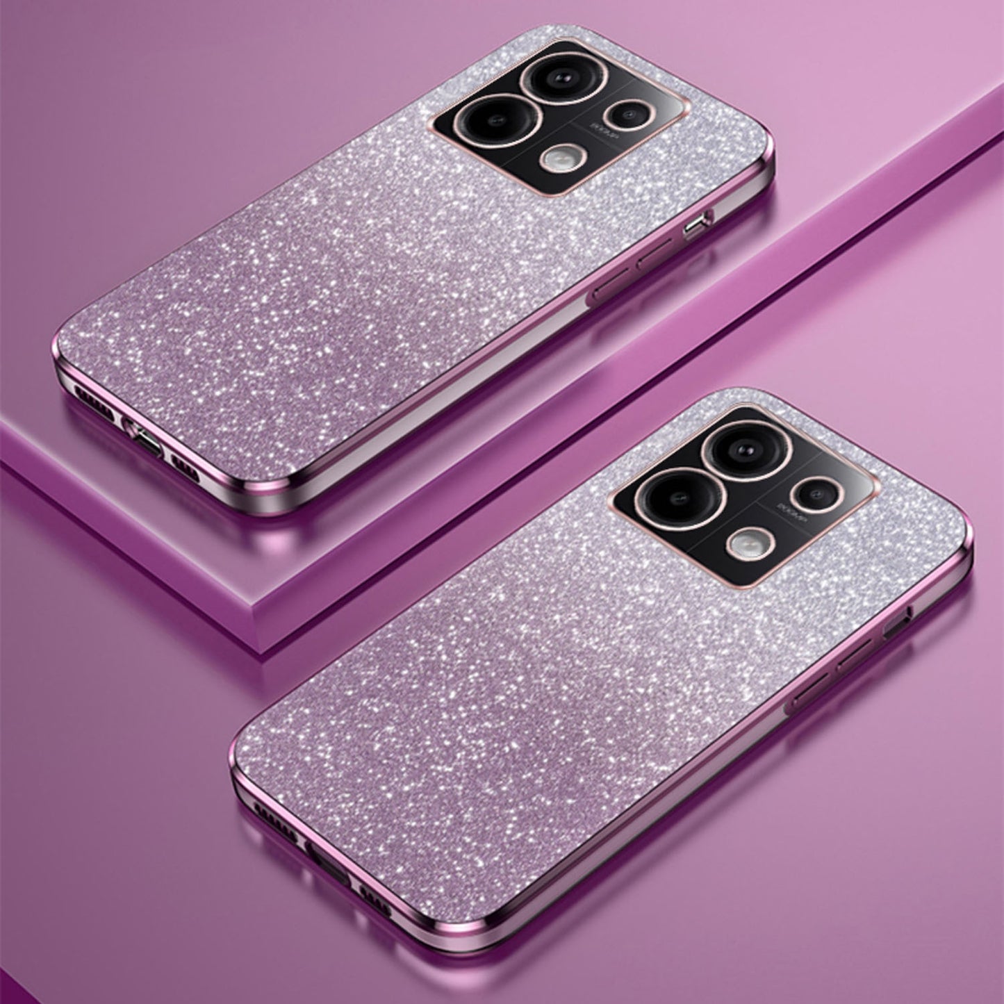 For Xiaomi Poco X6 5G / Redmi Note 13 Pro 5G Case Electroplating Astronaut Kickstand Phone Cover - Pink