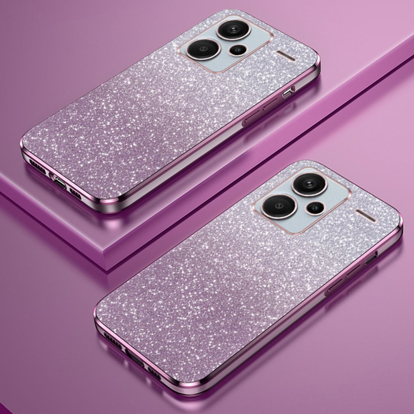 For Xiaomi Redmi Note 13 Pro+ 5G Phone Case Astronaut Kickstand Anti-shock Electroplated Cover - Pink