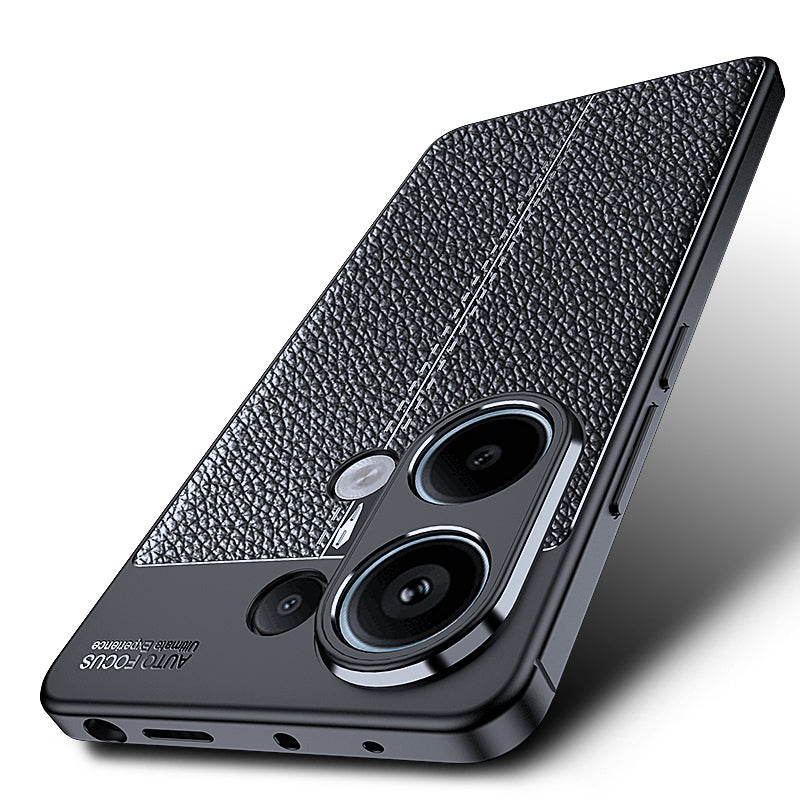 For Xiaomi Redmi Note 13 Pro 4G / Poco M6 Pro 4G TPU Case Anti-fingerprint Phone Cover Litchi Texture - Blue