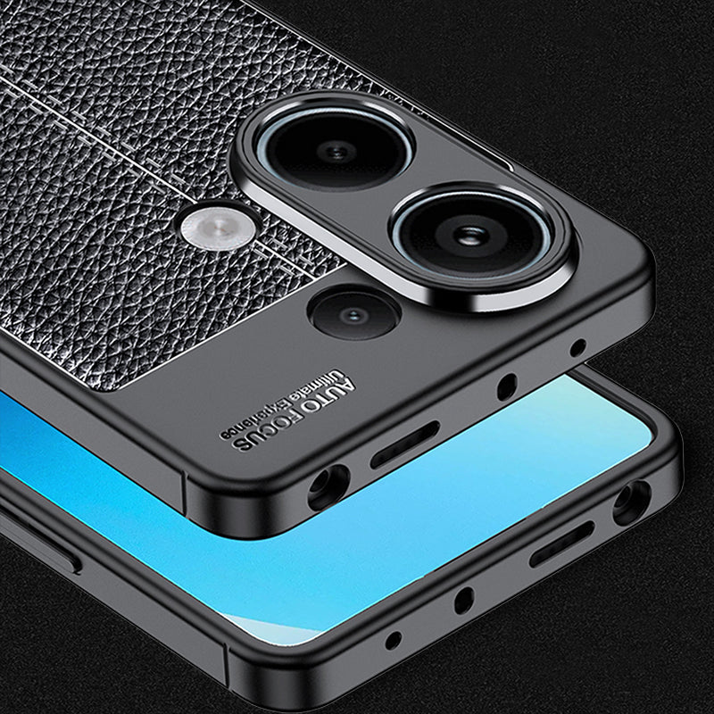 For Xiaomi Redmi Note 13 Pro 4G / Poco M6 Pro 4G TPU Case Anti-fingerprint Phone Cover Litchi Texture - Blue