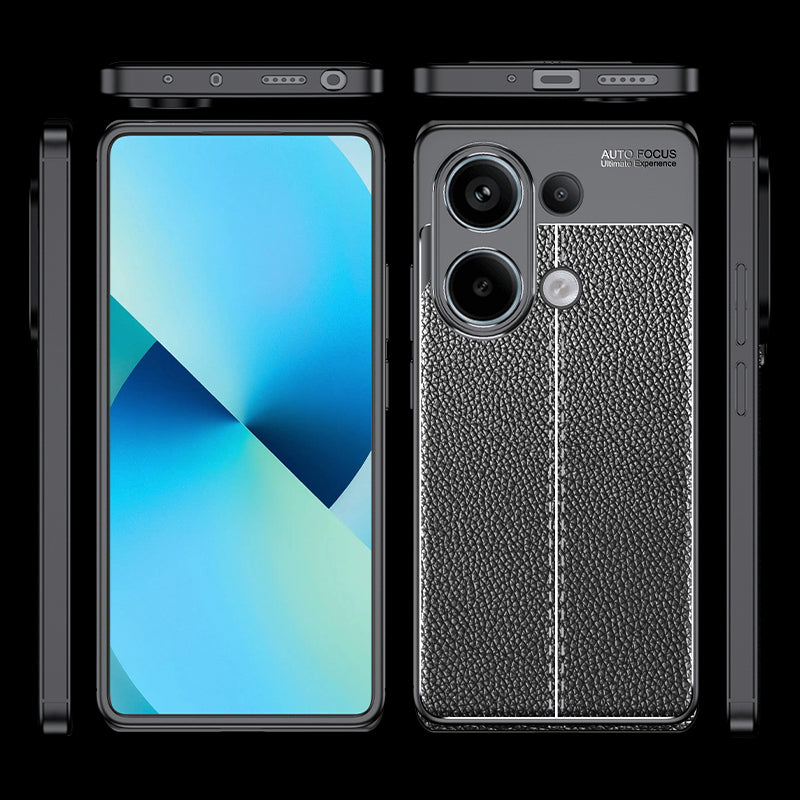 For Xiaomi Redmi Note 13 Pro 4G / Poco M6 Pro 4G TPU Case Anti-fingerprint Phone Cover Litchi Texture - Blue