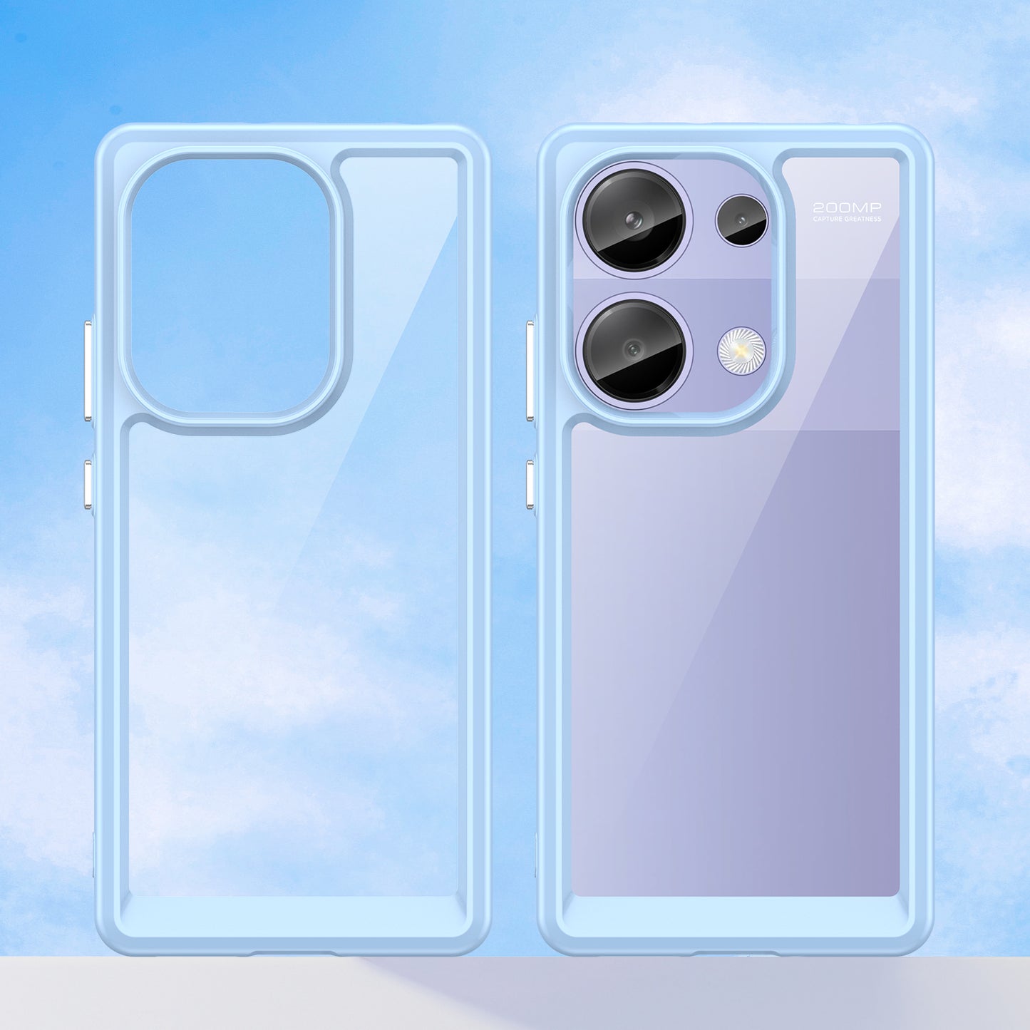 For Xiaomi Redmi Note 13 Pro 4G / Poco M6 Pro 4G Case TPU+Acrylic Clear Phone Cover - Blue