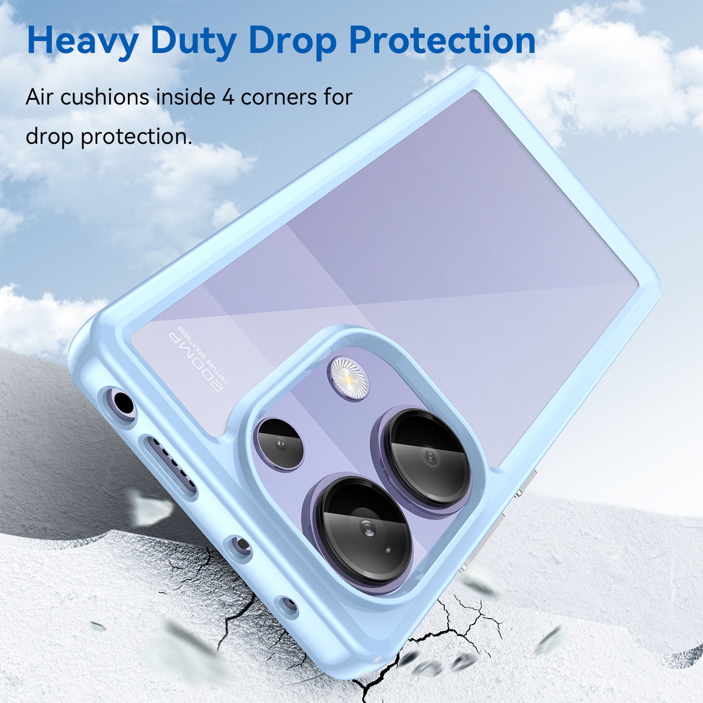 For Xiaomi Redmi Note 13 Pro 4G / Poco M6 Pro 4G Case TPU+Acrylic Clear Phone Cover - Blue