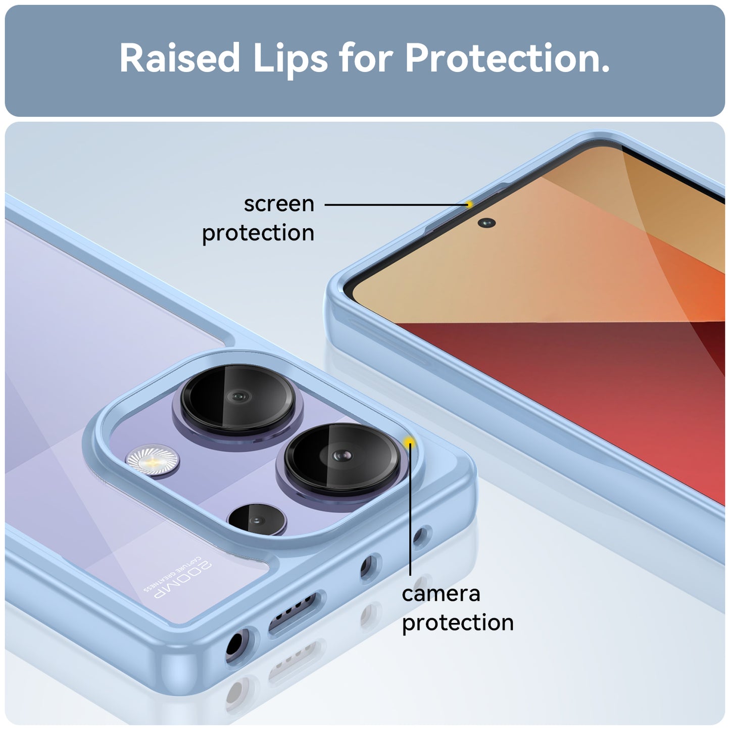 For Xiaomi Redmi Note 13 Pro 4G / Poco M6 Pro 4G Case TPU+Acrylic Clear Phone Cover - Blue