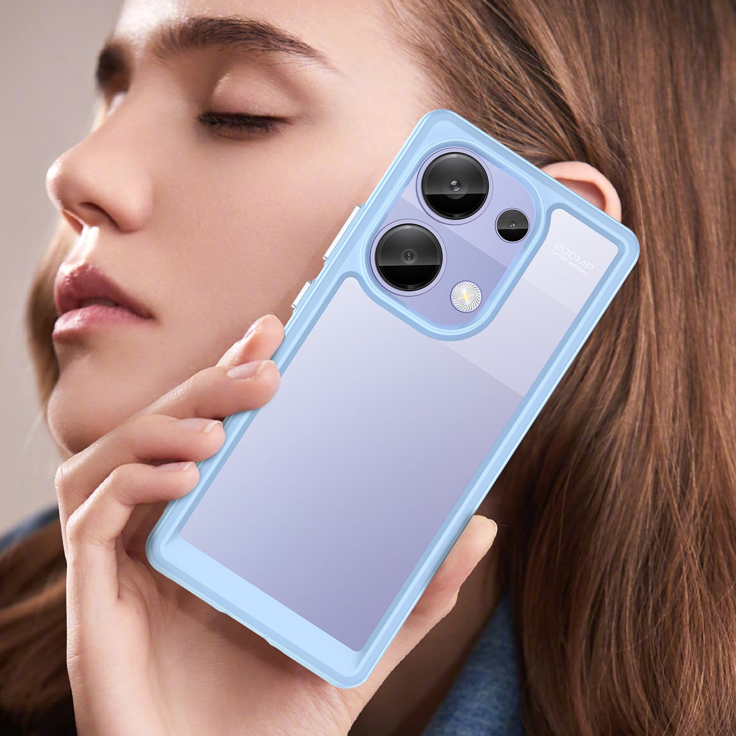 For Xiaomi Redmi Note 13 Pro 4G / Poco M6 Pro 4G Case TPU+Acrylic Clear Phone Cover - Blue