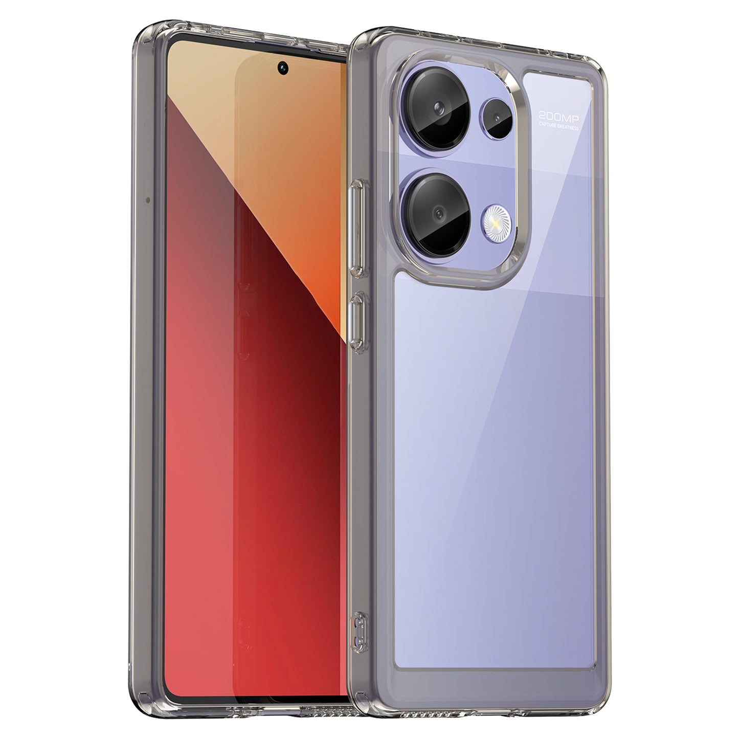 For Xiaomi Redmi Note 13 Pro 4G / Poco M6 Pro 4G Case TPU+Acrylic Clear Phone Cover - Transparent Grey