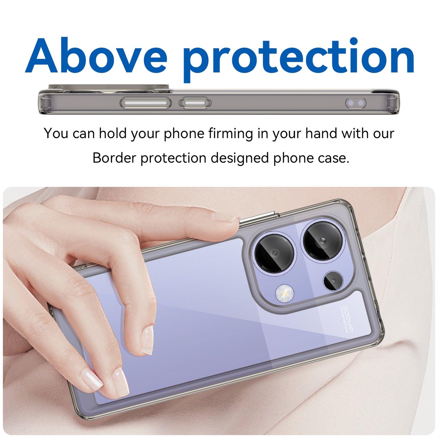 For Xiaomi Redmi Note 13 Pro 4G / Poco M6 Pro 4G Case TPU+Acrylic Clear Phone Cover - Transparent Grey