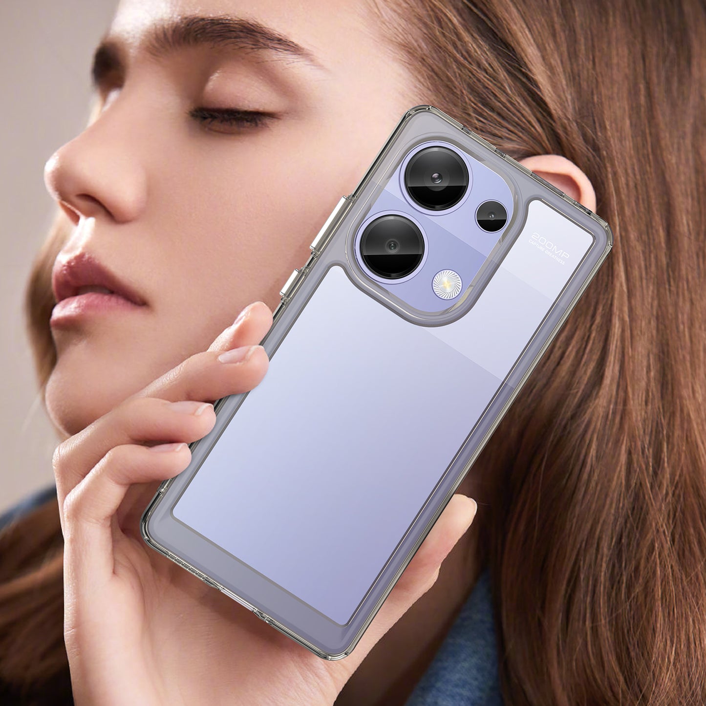 For Xiaomi Redmi Note 13 Pro 4G / Poco M6 Pro 4G Case TPU+Acrylic Clear Phone Cover - Transparent Grey