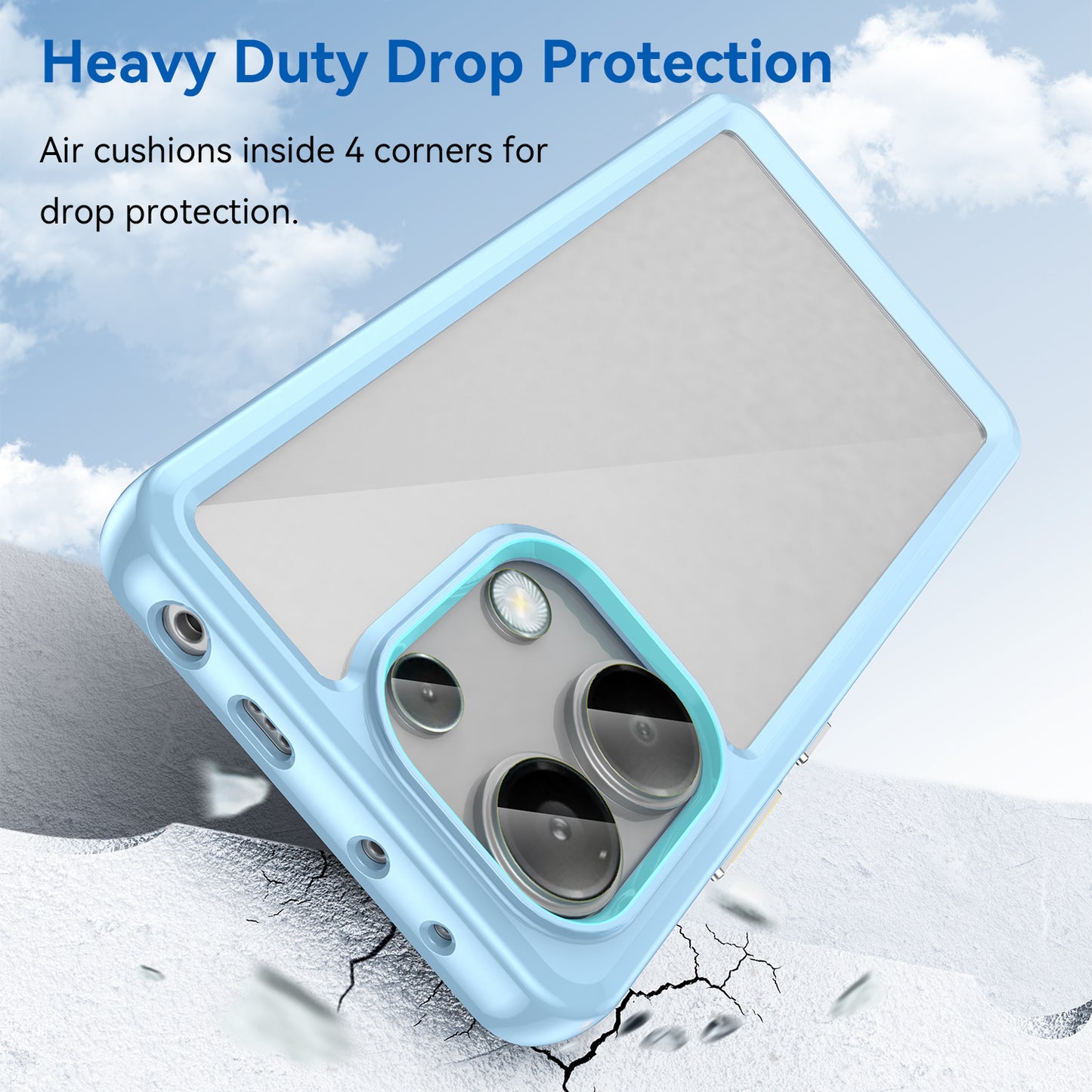 For Xiaomi Redmi Note 13 4G Case TPU + Acrylic Mobile Phone Protective Cover - Blue