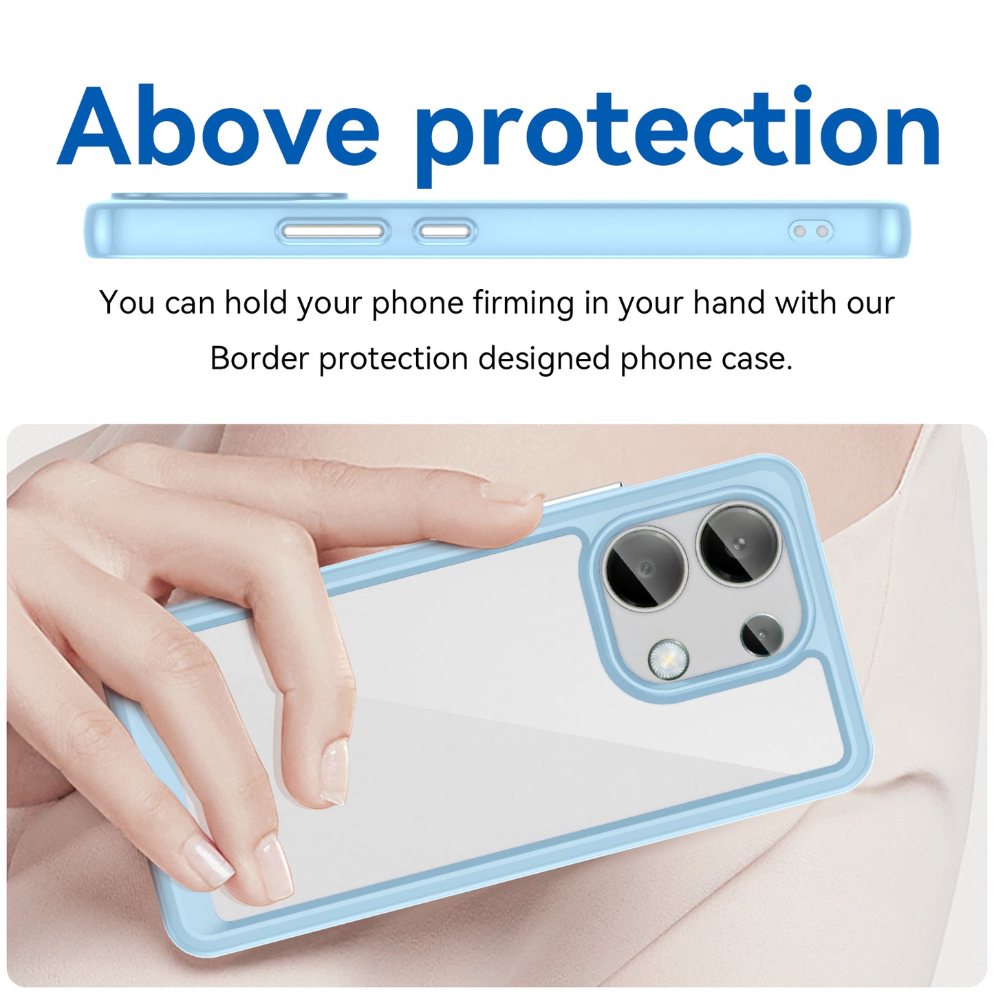 For Xiaomi Redmi Note 13 4G Case TPU + Acrylic Mobile Phone Protective Cover - Blue