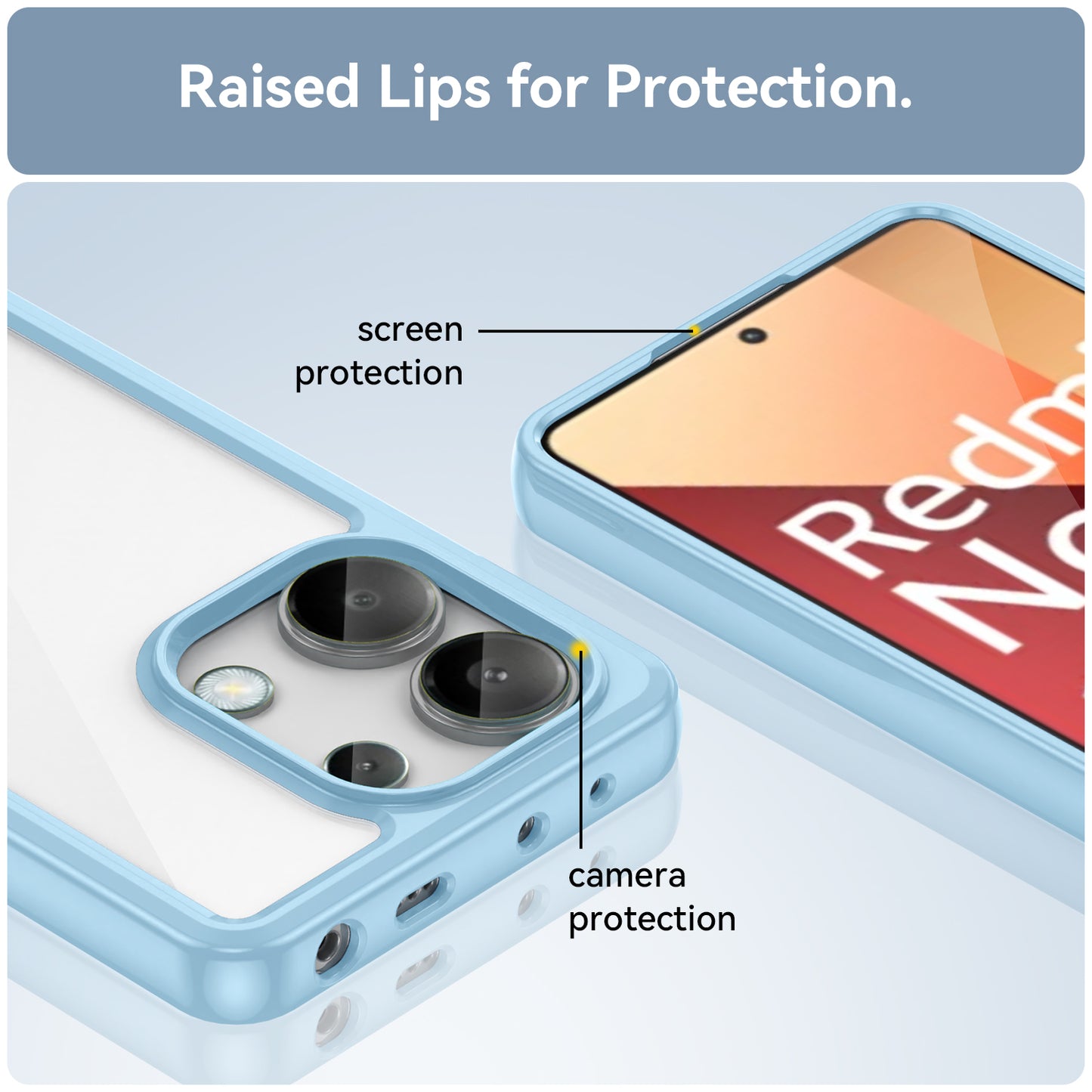 For Xiaomi Redmi Note 13 4G Case TPU + Acrylic Mobile Phone Protective Cover - Blue