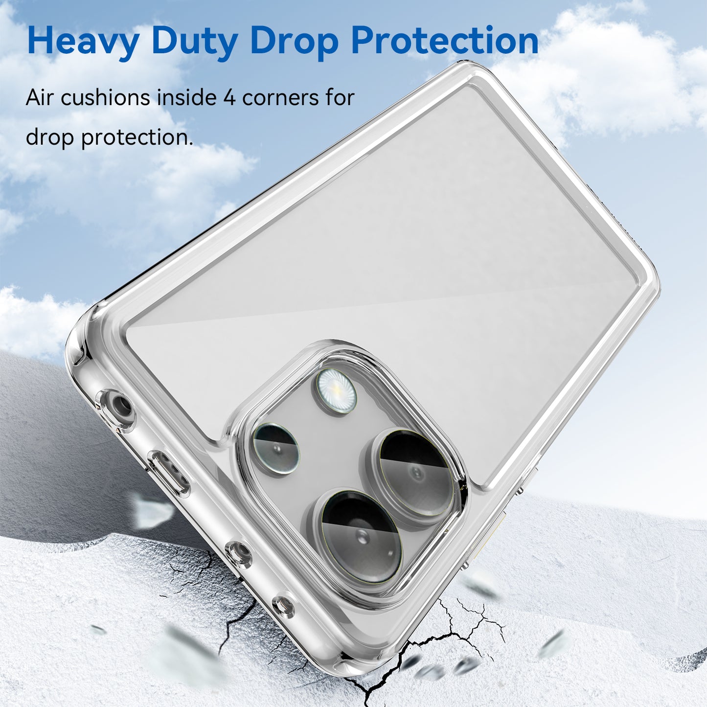 For Xiaomi Redmi Note 13 4G Case TPU + Acrylic Mobile Phone Protective Cover - Transparent