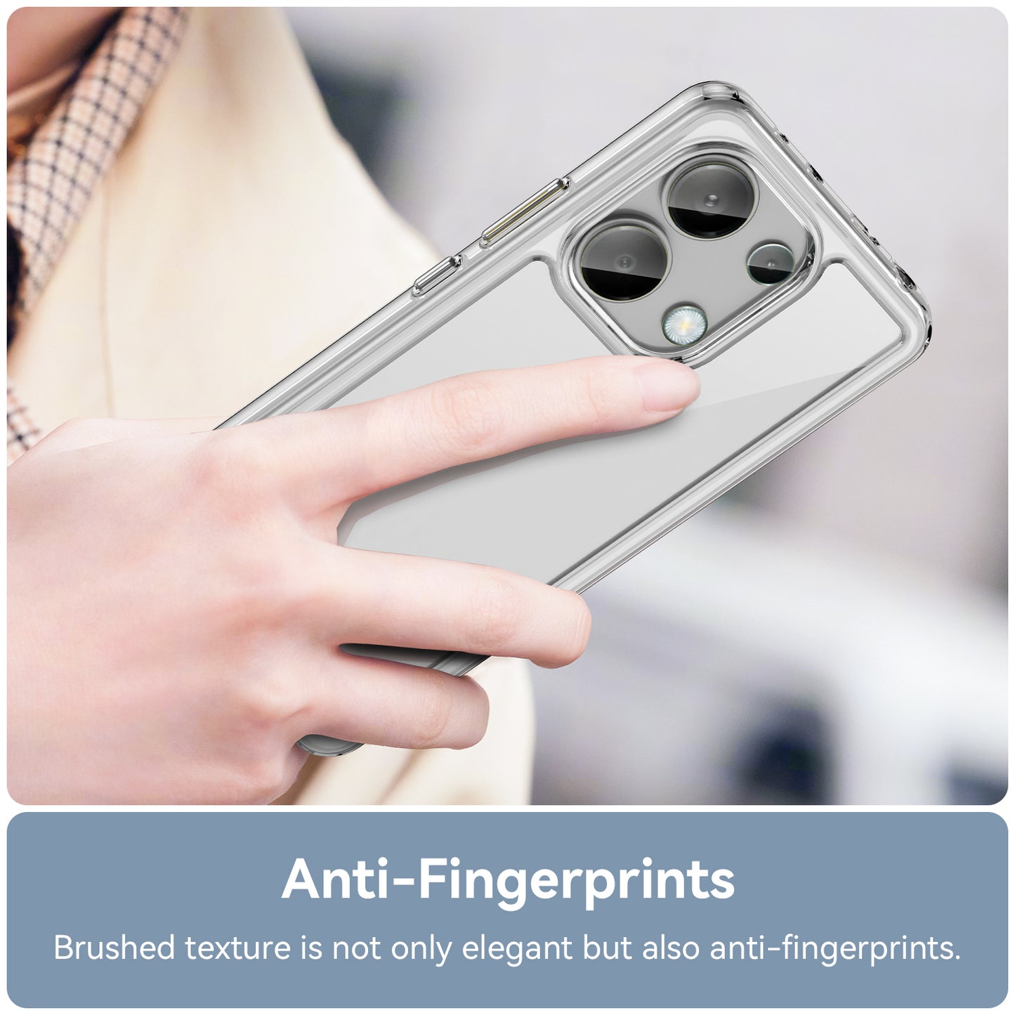 For Xiaomi Redmi Note 13 4G Case TPU + Acrylic Mobile Phone Protective Cover - Transparent