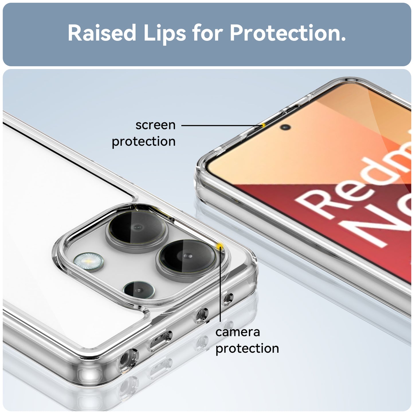 For Xiaomi Redmi Note 13 4G Case TPU + Acrylic Mobile Phone Protective Cover - Transparent