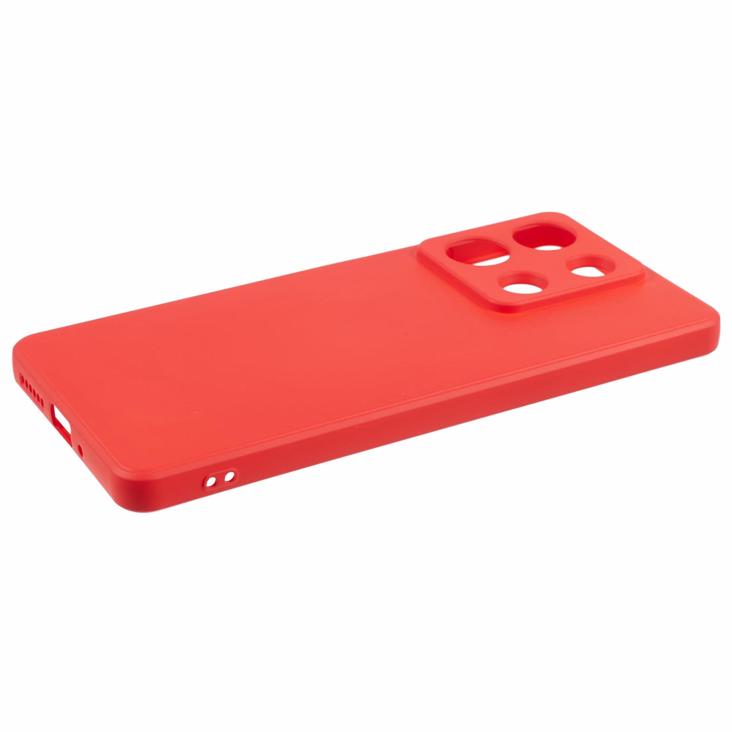 For Xiaomi Redmi Note 13 Pro 5G / Poco X6 5G TPU Phone Cover Rubberized Case with Soft Fiber Lining - Red
