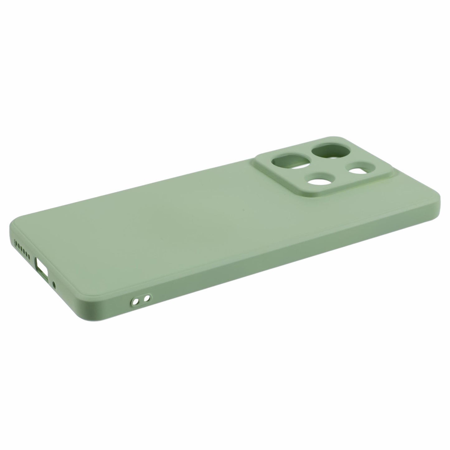 For Xiaomi Redmi Note 13 Pro 5G / Poco X6 5G TPU Phone Cover Rubberized Case with Soft Fiber Lining - Army Green