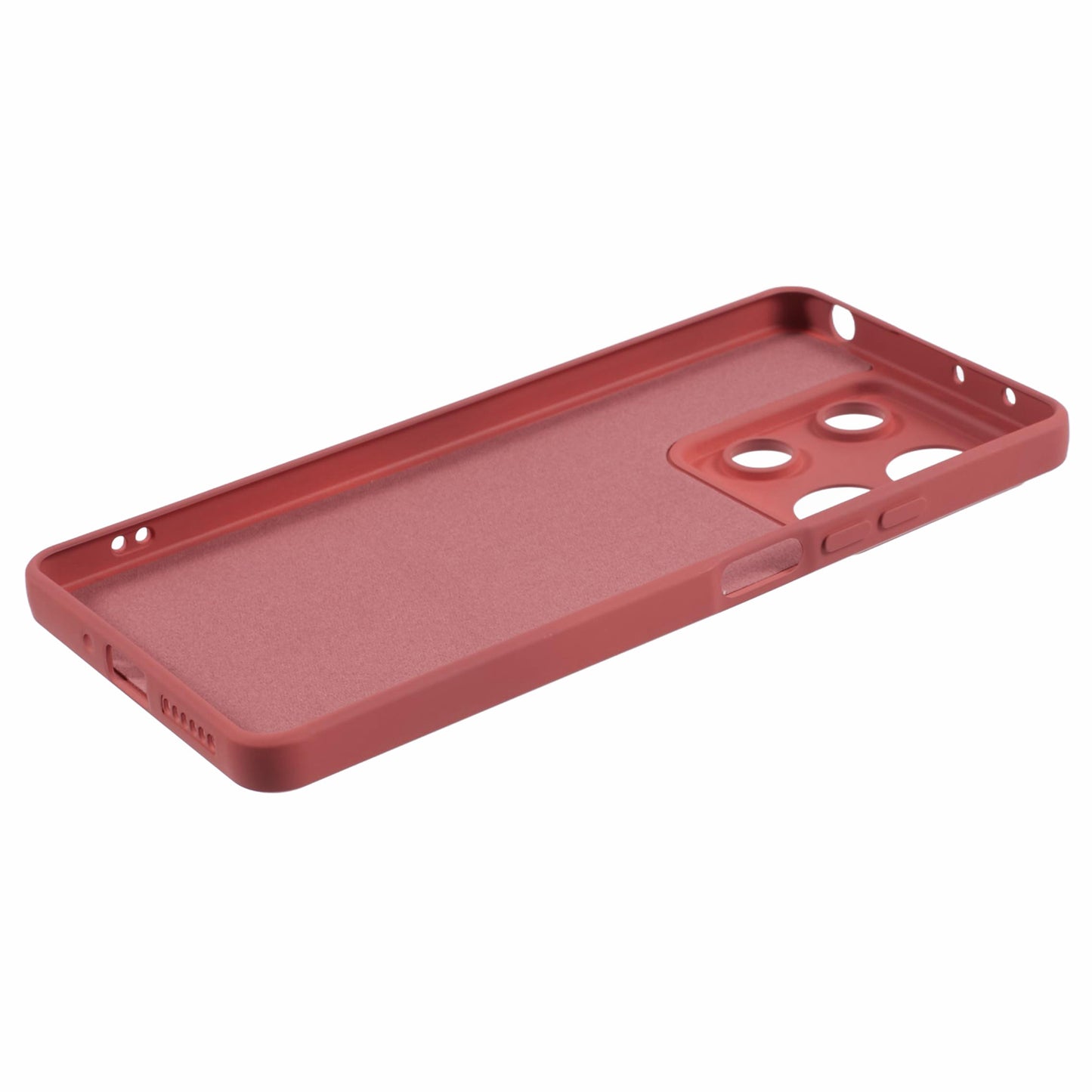 For Xiaomi Redmi Note 13 Pro 5G / Poco X6 5G TPU Phone Cover Rubberized Case with Soft Fiber Lining - Hawthorn Red