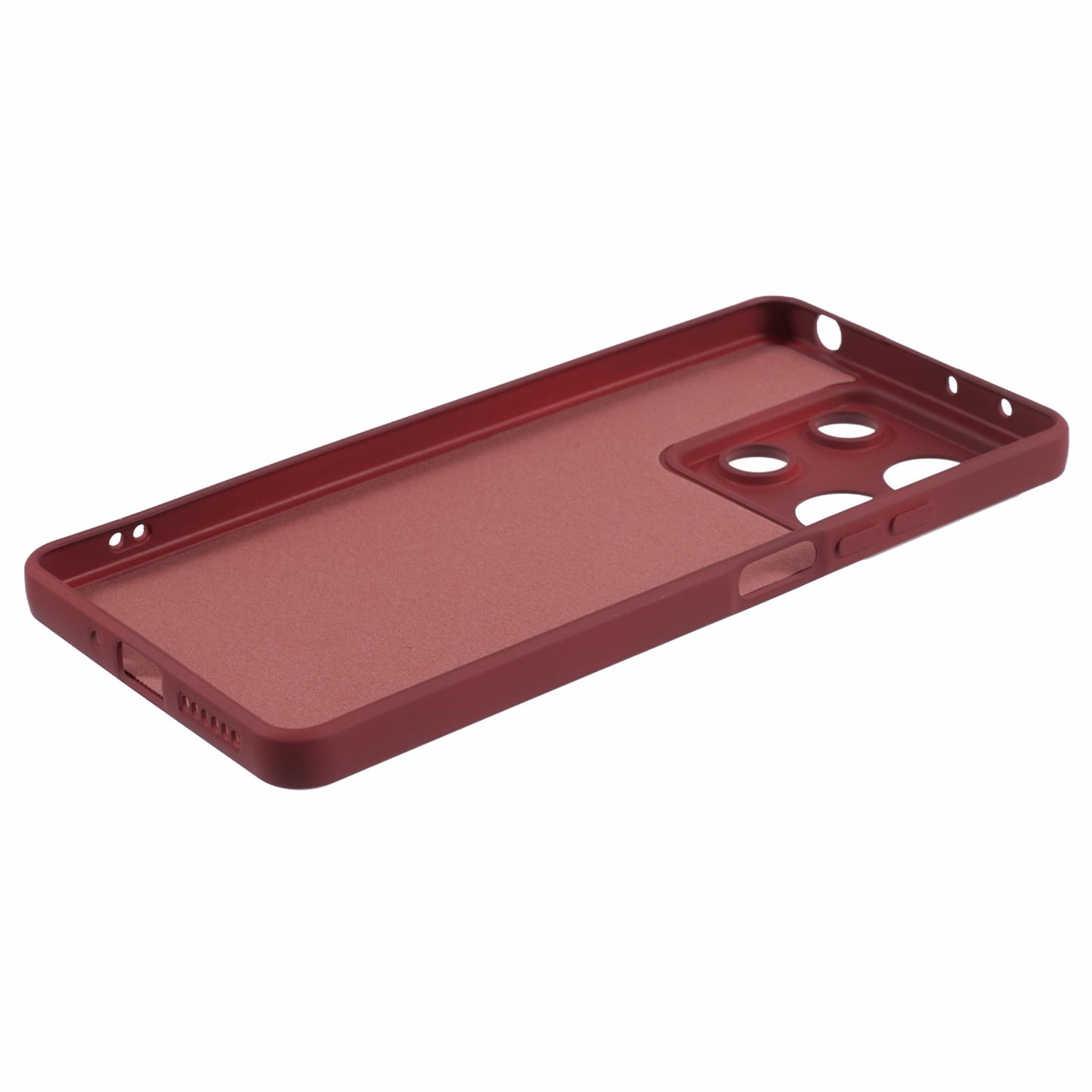 For Xiaomi Redmi Note 13 Pro 5G / Poco X6 5G TPU Phone Cover Rubberized Case with Soft Fiber Lining - Wine Red