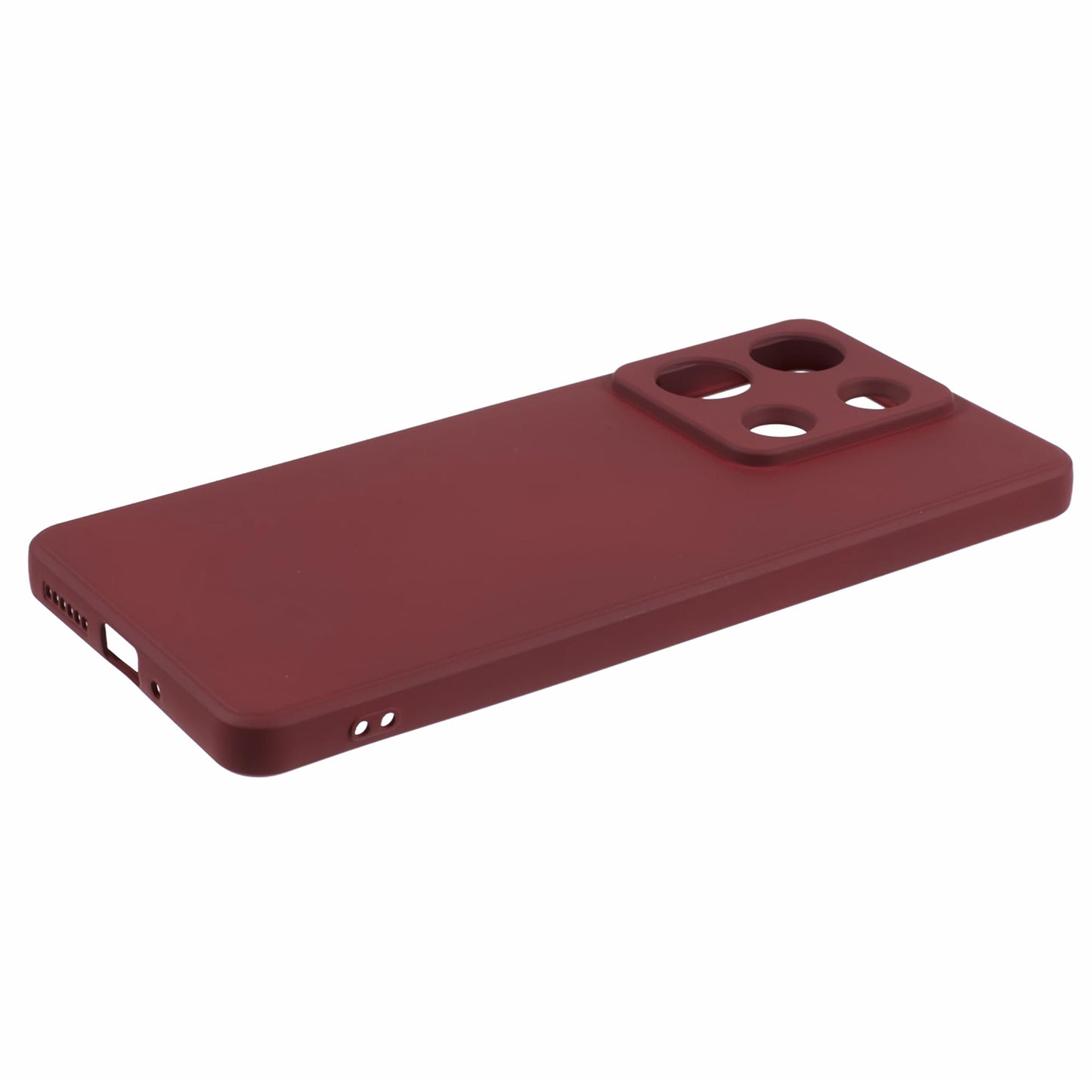For Xiaomi Redmi Note 13 Pro 5G / Poco X6 5G TPU Phone Cover Rubberized Case with Soft Fiber Lining - Wine Red