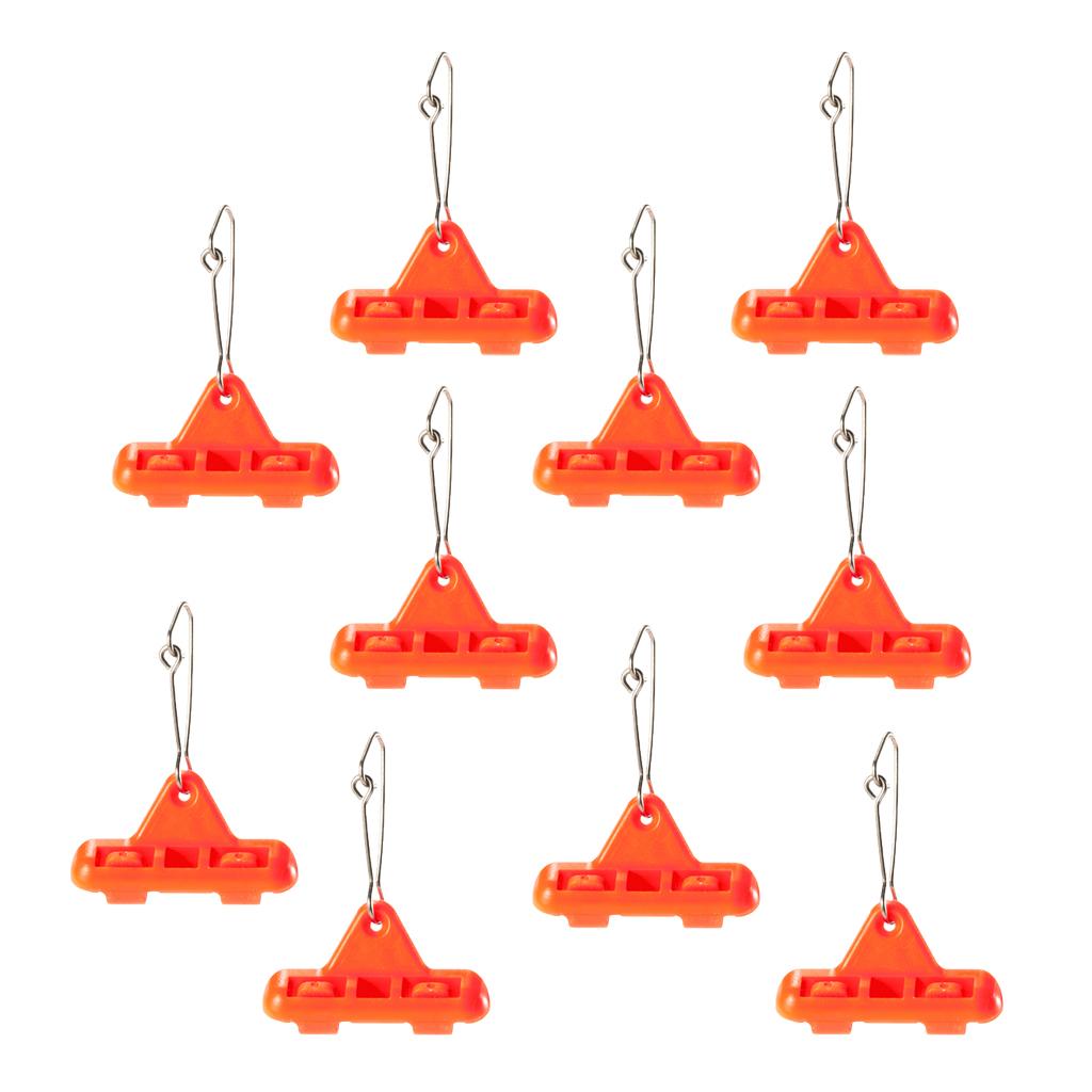 10PCS Heavy Duty Fishing Sinker Slider Triangle Snap Connector Finder Orange