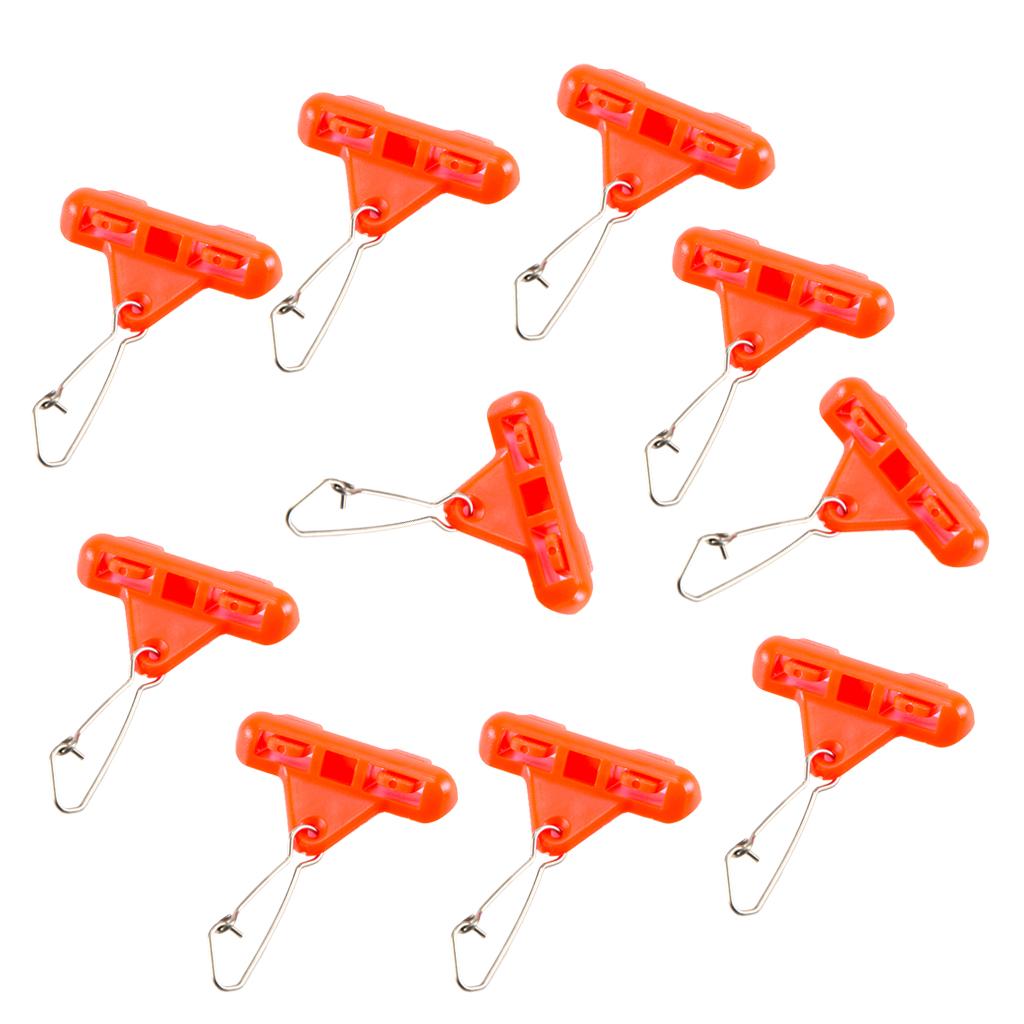 10PCS Heavy Duty Fishing Sinker Slider Triangle Snap Connector Finder Orange