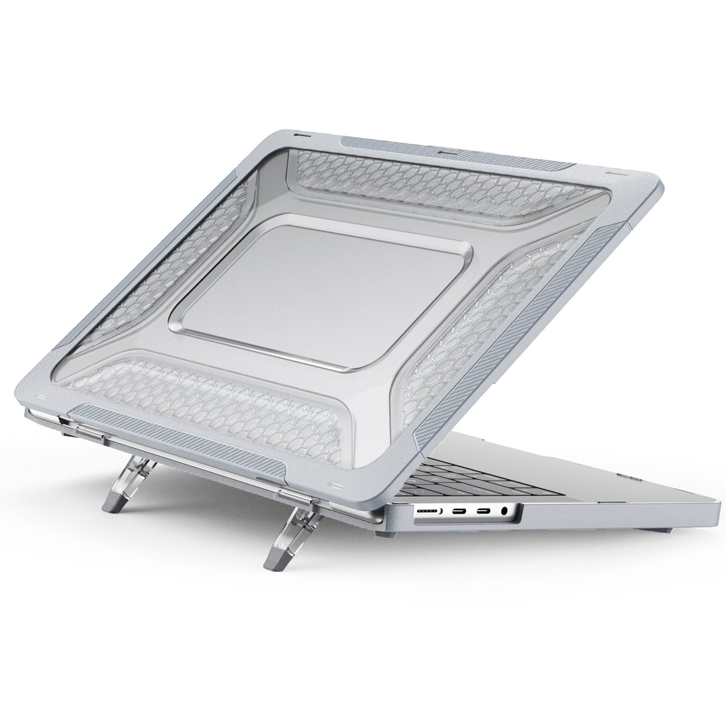 Protective Case for MacBook Pro 14 inch (2021) (A2442 M1 Pro / M1 Max) Scratch Resistant PC Front and Back Cover Laptops Anti-Drop Hard Shell - Grey