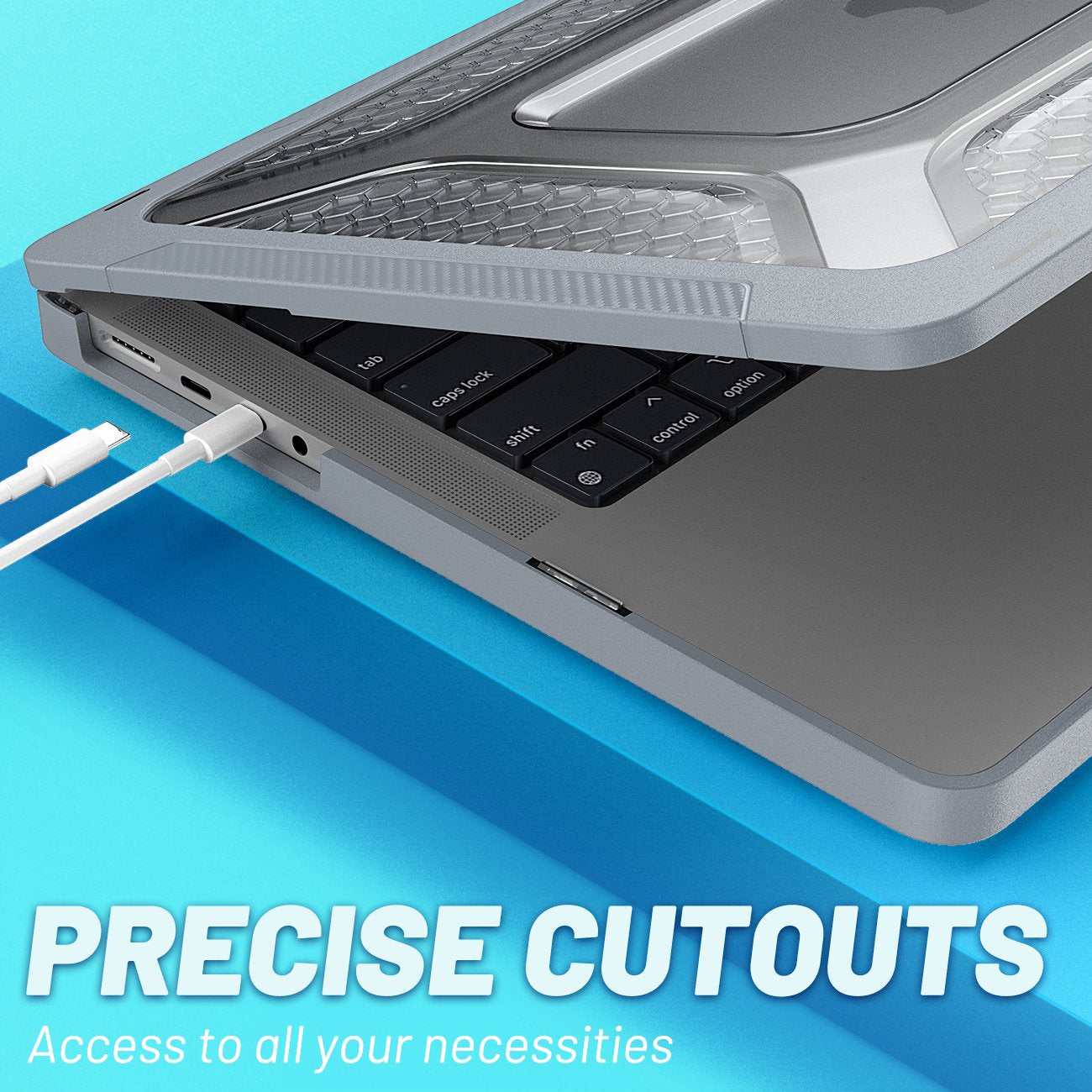 Protective Case for MacBook Pro 14 inch (2021) (A2442 M1 Pro / M1 Max) Scratch Resistant PC Front and Back Cover Laptops Anti-Drop Hard Shell - Grey