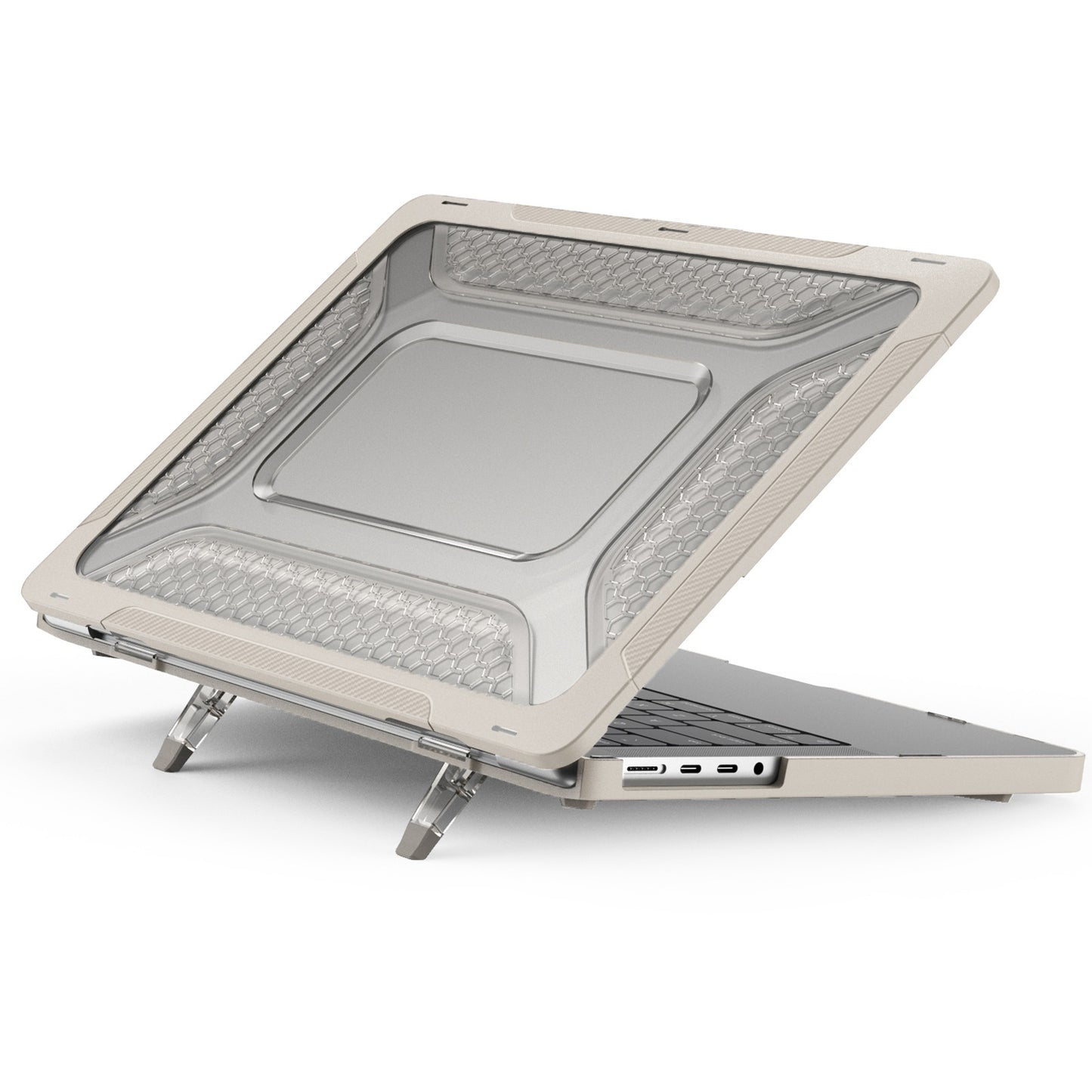 Protective Case for MacBook Pro 14 inch (2021) (A2442 M1 Pro / M1 Max) Scratch Resistant PC Front and Back Cover Laptops Anti-Drop Hard Shell - Beige