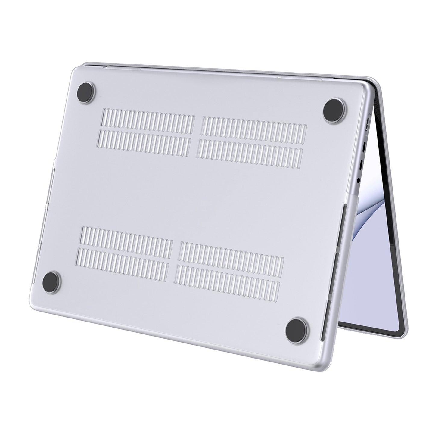 LENTION For MacBook Pro 14 inch (2021) Matte Finish PC Laptop Case Front and Back Protective Notebook Cover - Transparent White