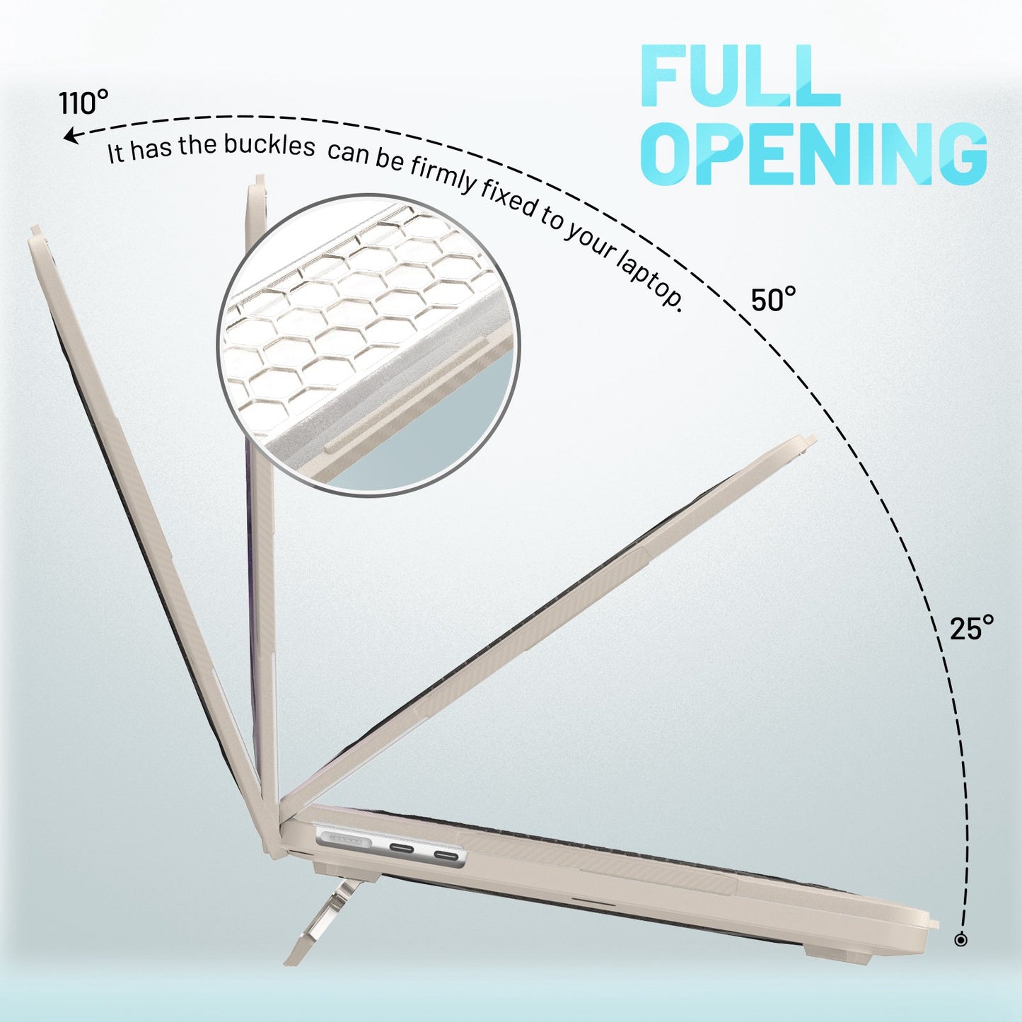 For MacBook Air 13 inch (2022) (M2 A2681) Protective Case Anti-Scratch Laptop Hard PC Case with Kickstand - Apricot