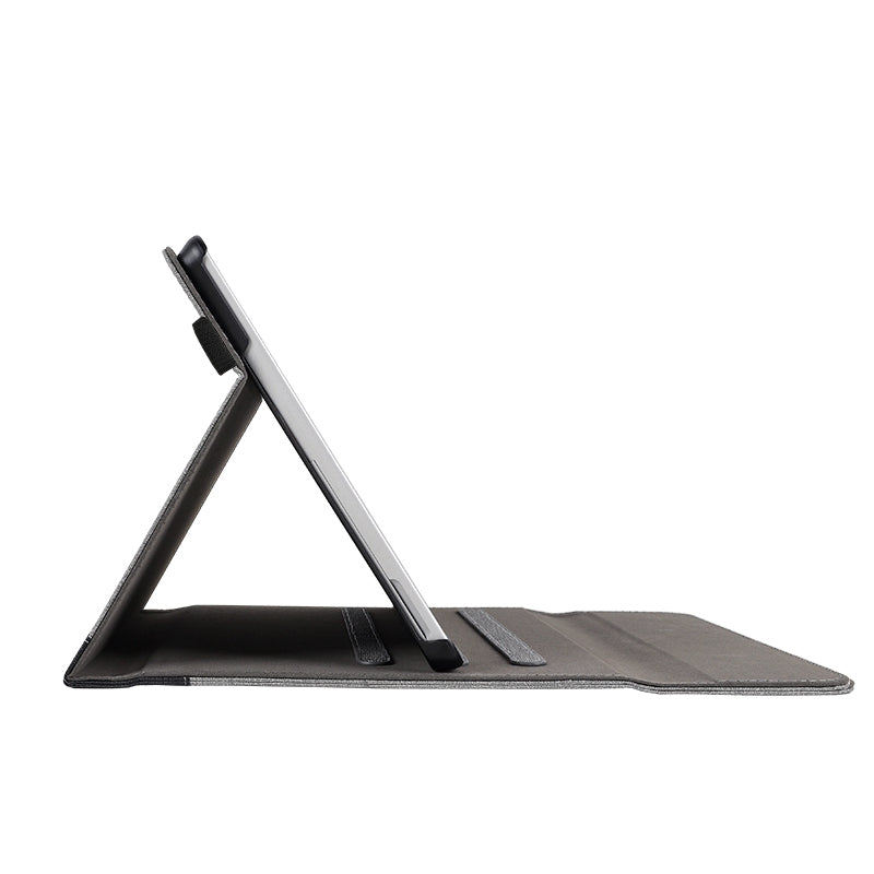 Cloth Texture Laptop Case Cover for Microsoft Surface Pro 9, PU Leather+TPU Stand Notebook Tablet PC Sleeve - Black / Grey