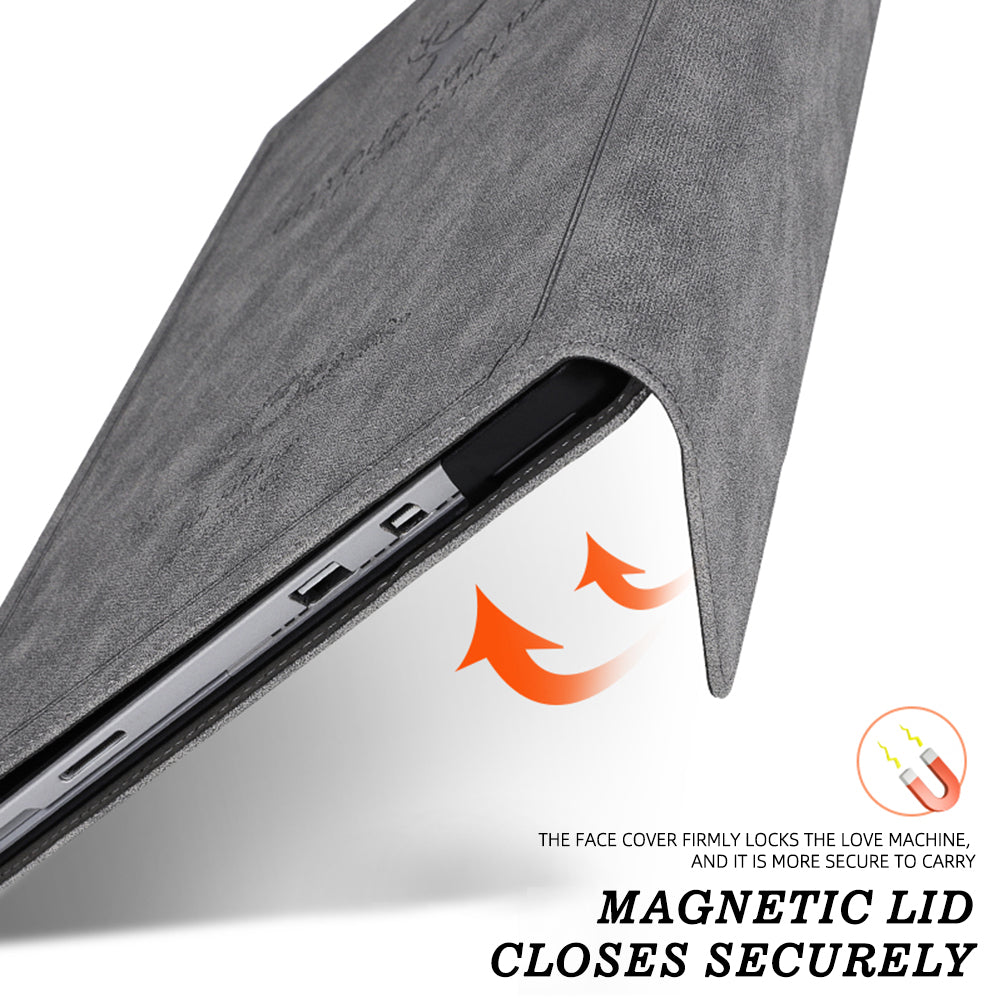 For Microsoft Surface Pro 9 Deer Head Design PU Leather+PC Anti-scratch Anti-drop Protective Case Support Stand Cover - Black