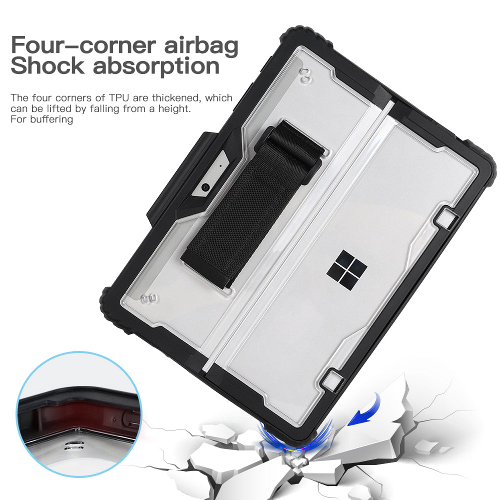 For Microsoft Surface Pro 9 Acrylic + TPU Transparent Case Portable Carrying Case Anti-Scratch Laptop Protector with Pen Slot
