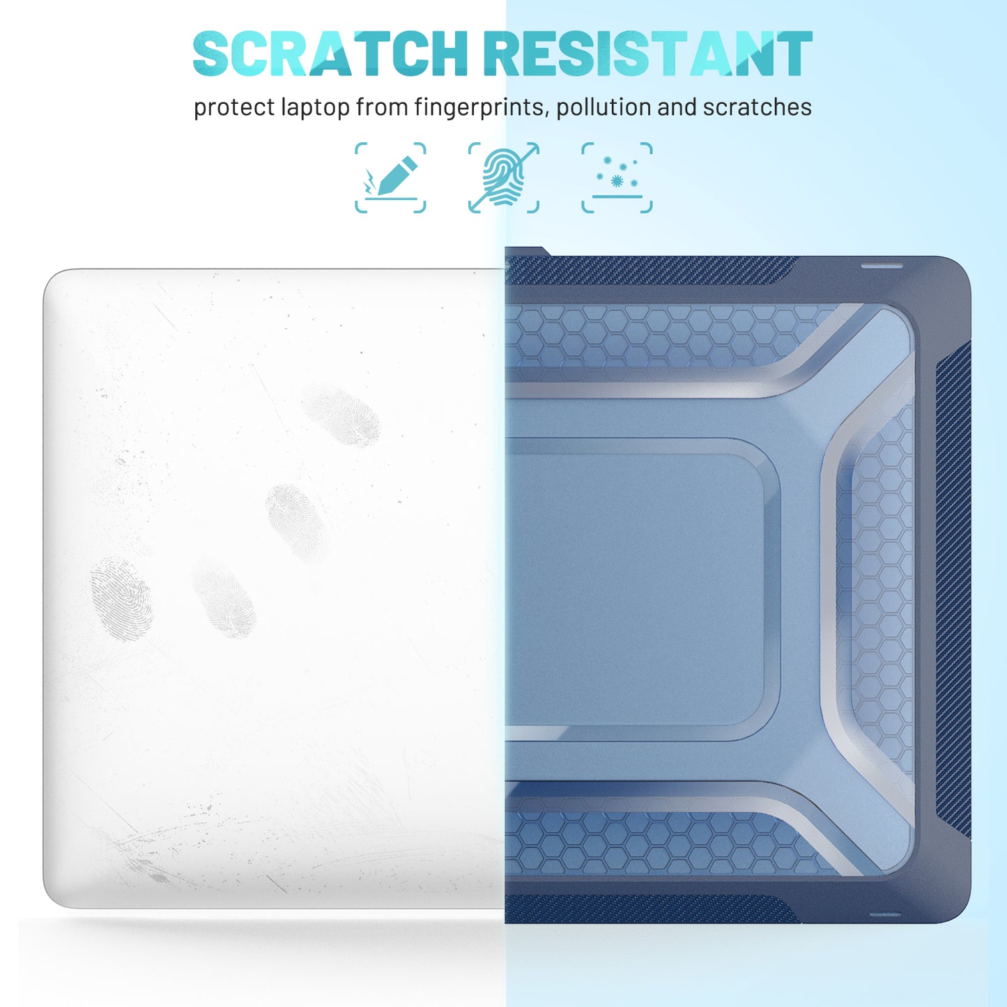 For MacBook Pro 16 inch (2019) A2141 Laptop Cover Dual Layer Hard PC Soft TPU Shell Case with Kickstand - Sapphire