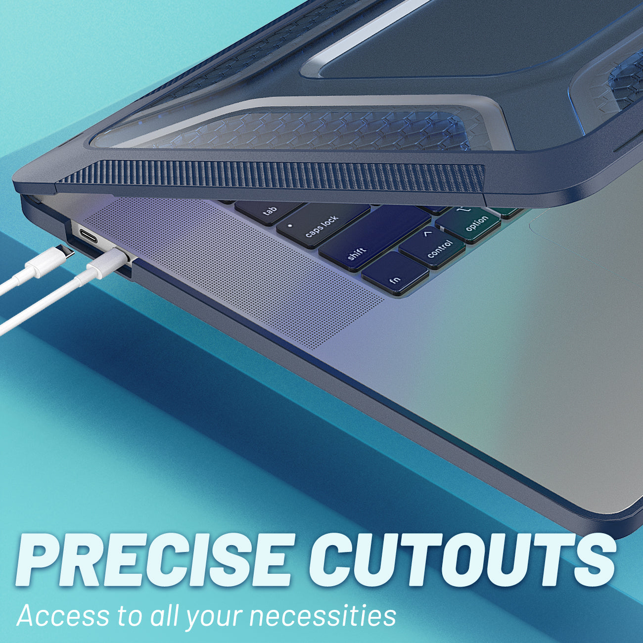 For MacBook Pro 16 inch (2019) A2141 Laptop Cover Dual Layer Hard PC Soft TPU Shell Case with Kickstand - Sapphire