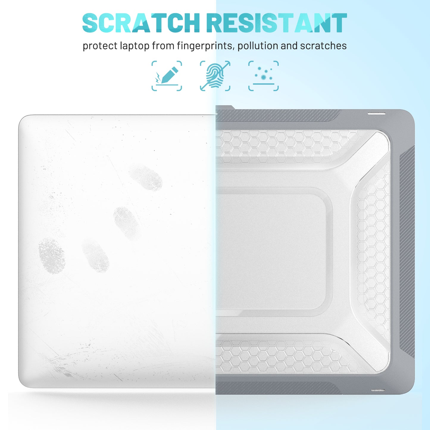 For MacBook Pro 16 inch (2019) A2141 Laptop Cover Dual Layer Hard PC Soft TPU Shell Case with Kickstand - Grey