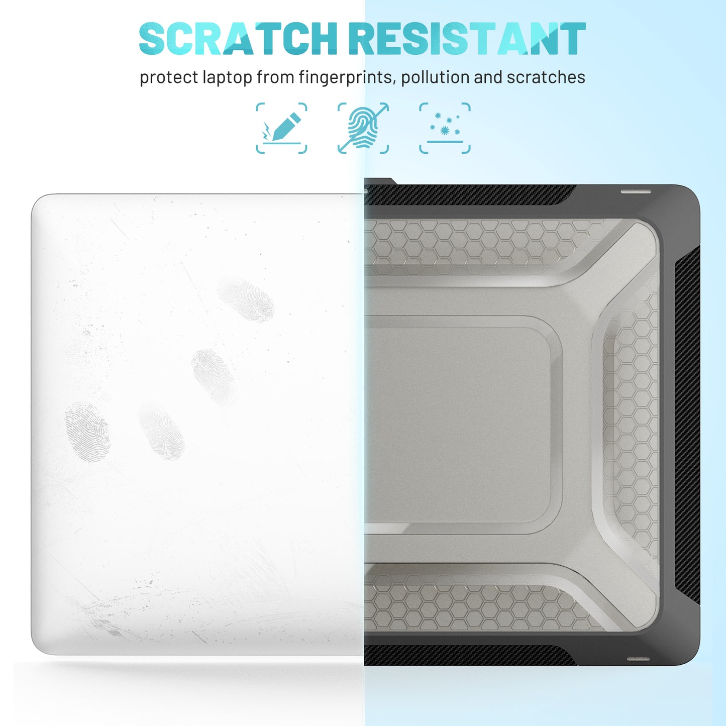 For MacBook Pro 16 inch (2019) A2141 Laptop Cover Dual Layer Hard PC Soft TPU Shell Case with Kickstand - Black