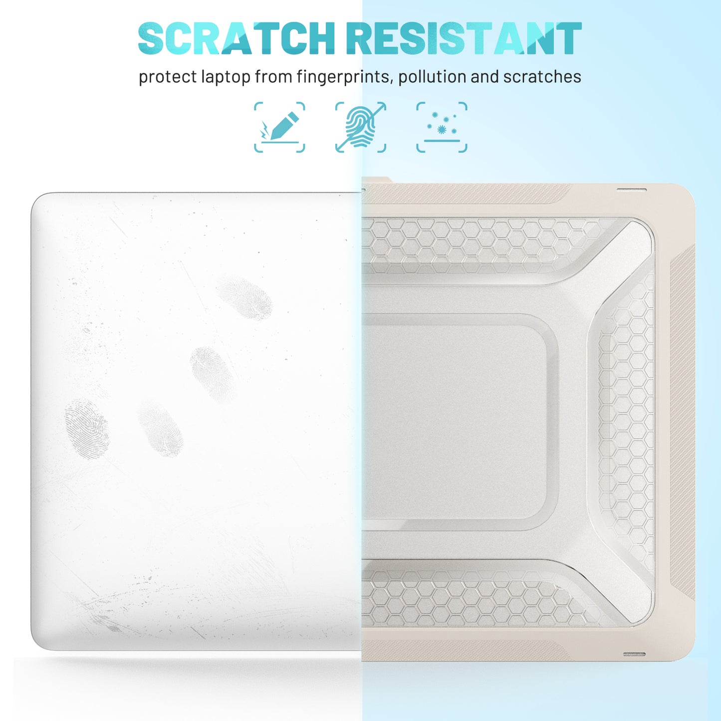 For MacBook Pro 16 inch (2019) A2141 Laptop Cover Dual Layer Hard PC Soft TPU Shell Case with Kickstand - Apricot