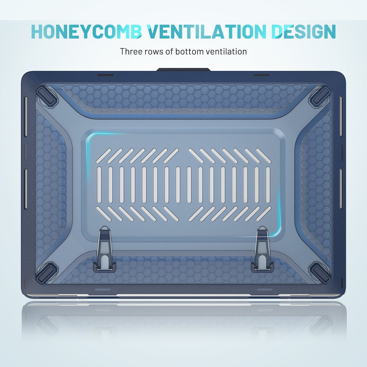 For MacBook Pro 16 inch (2021) A2485 M1 Pro / M1 Max Kickstand Shockproof Laptop Case Hard PC Soft TPU Protective Cover - Sapphire