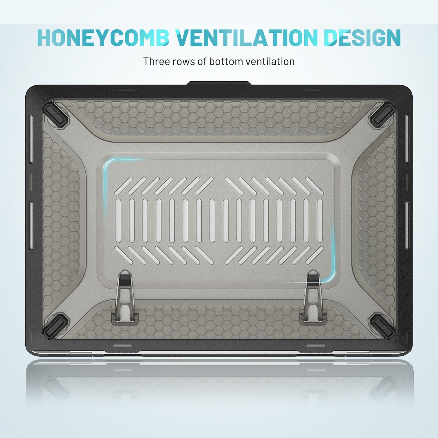 For MacBook Pro 16 inch (2021) A2485 M1 Pro / M1 Max Kickstand Shockproof Laptop Case Hard PC Soft TPU Protective Cover - Black