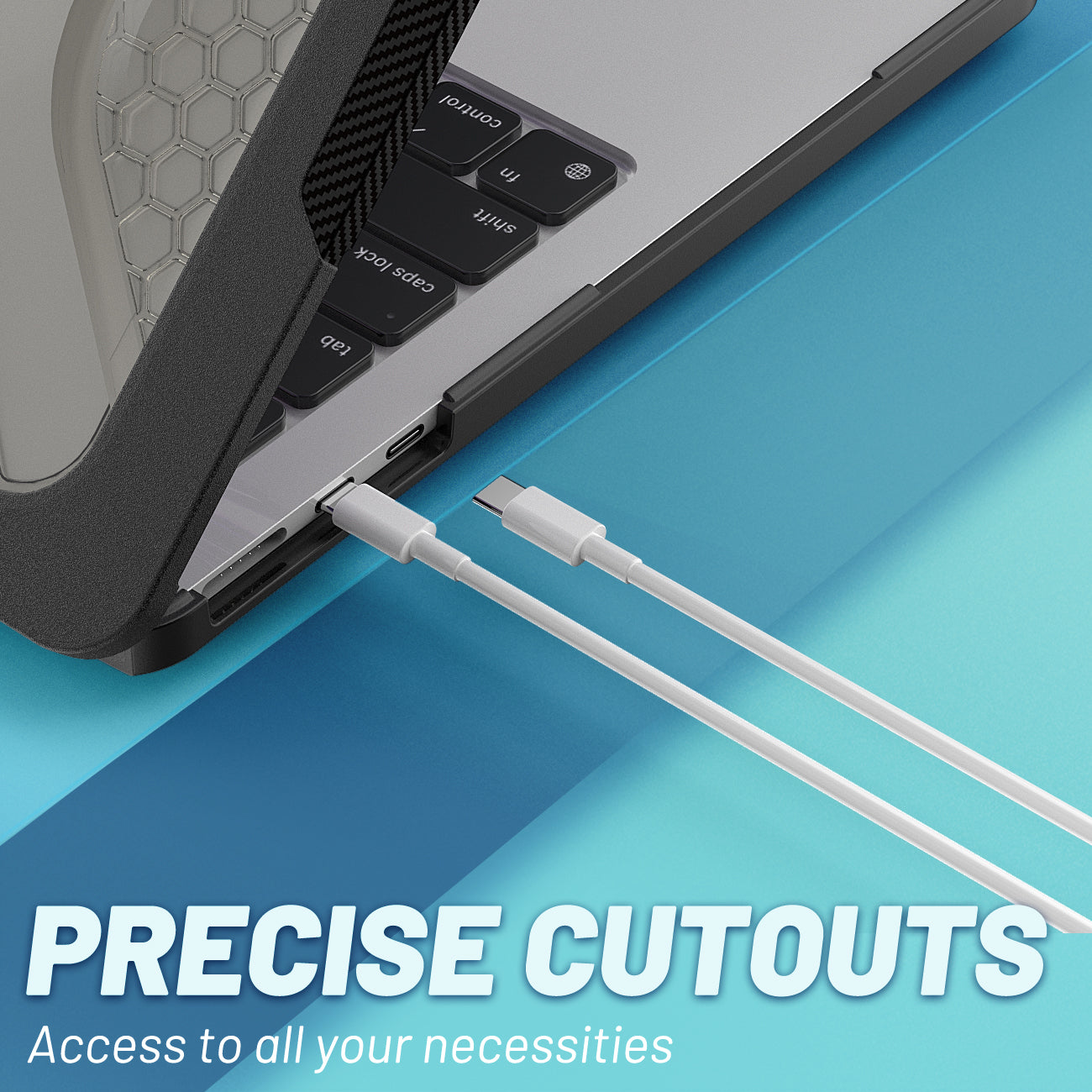 For MacBook Air 13 inch (2022) M2 A2681 Heat Dissipation Laptop Case Shockproof Hard PC Soft TPU Kickstand Cover - Black