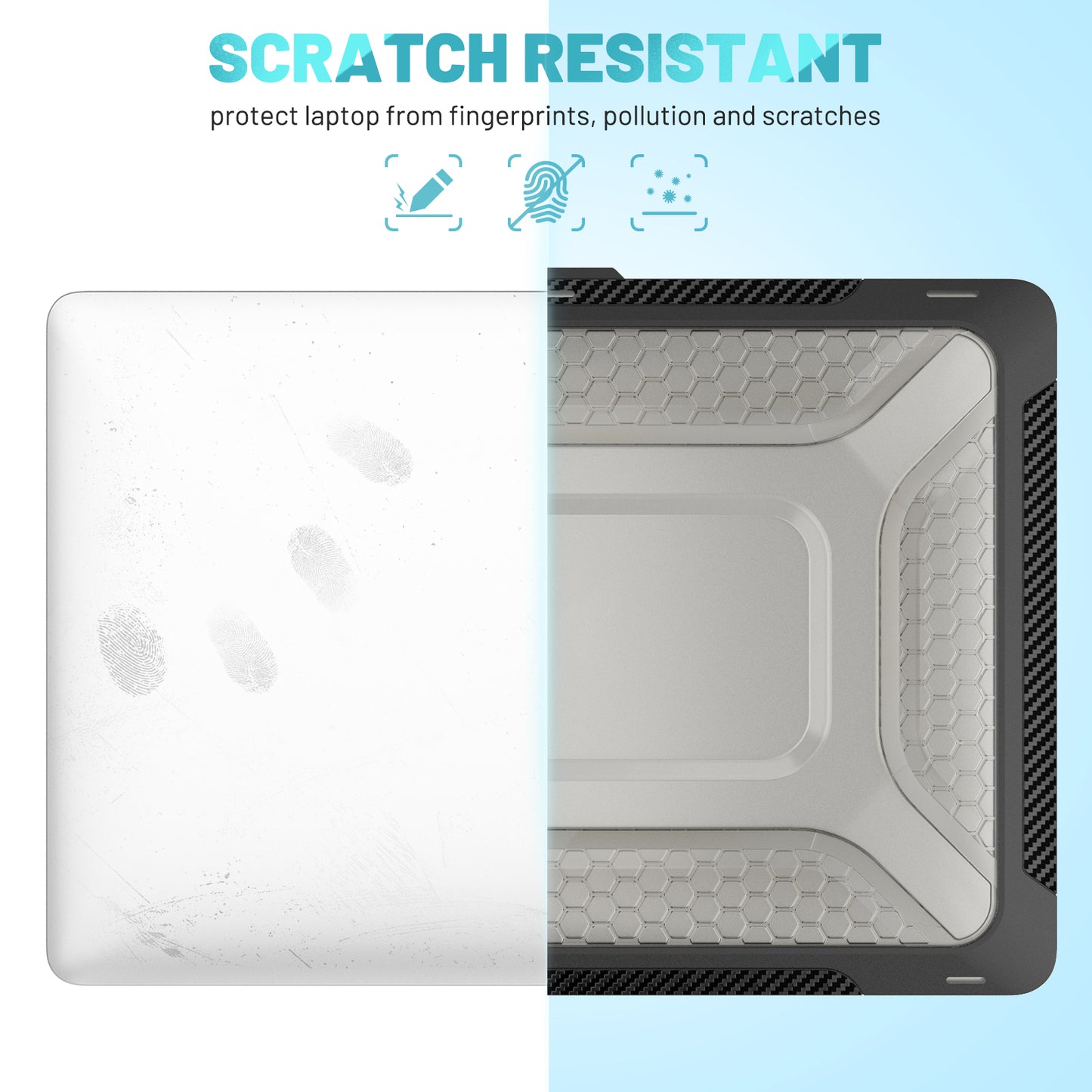 For MacBook Air 13 inch (2020) M1 A2337, A2179 / MacBook Air 13 inch (2018) A1932 Laptop Case Hard PC Soft TPU Kickstand Drop Tested Cover - Black