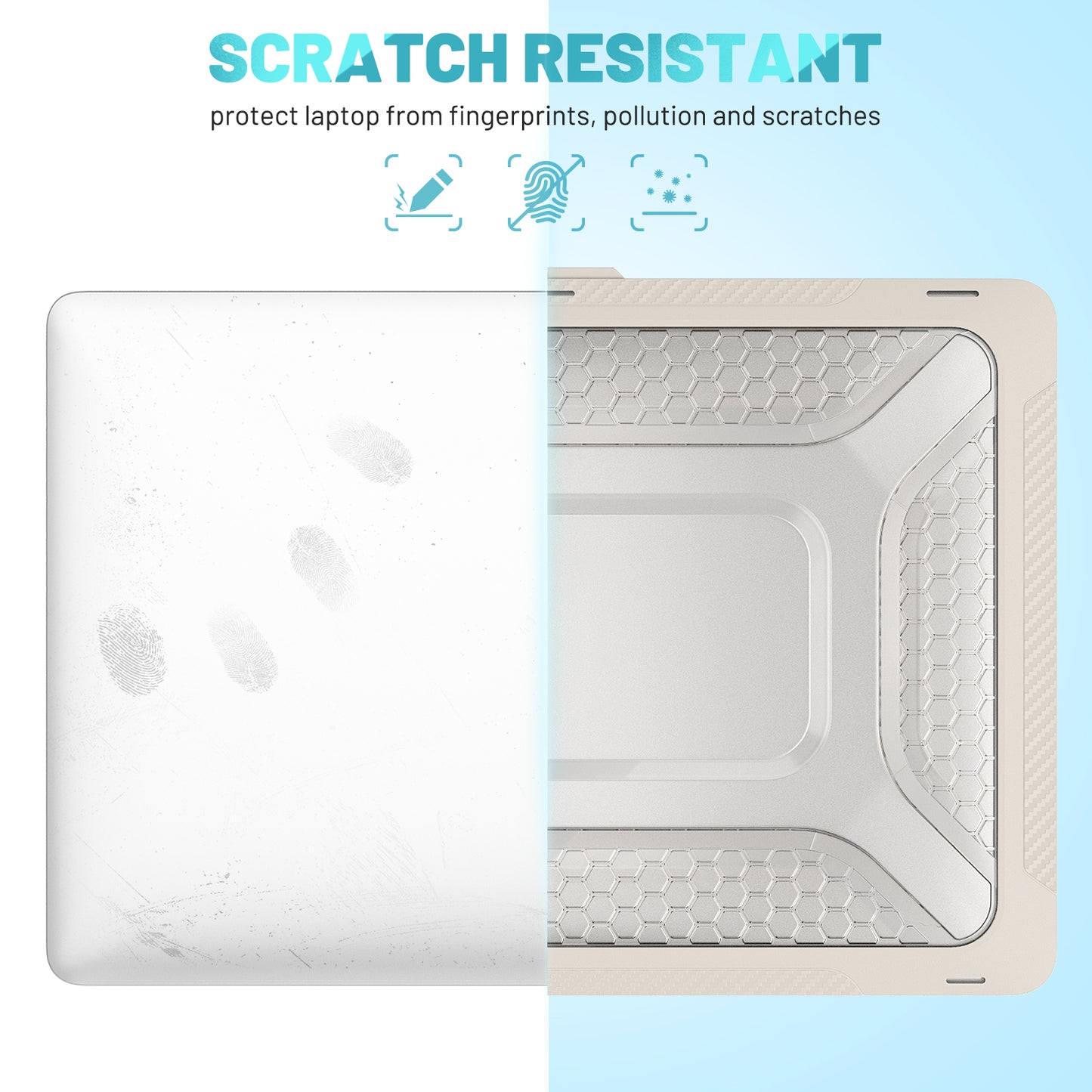 For MacBook Air 13 inch (2020) M1 A2337, A2179 / MacBook Air 13 inch (2018) A1932 Laptop Case Hard PC Soft TPU Kickstand Drop Tested Cover - Apricot