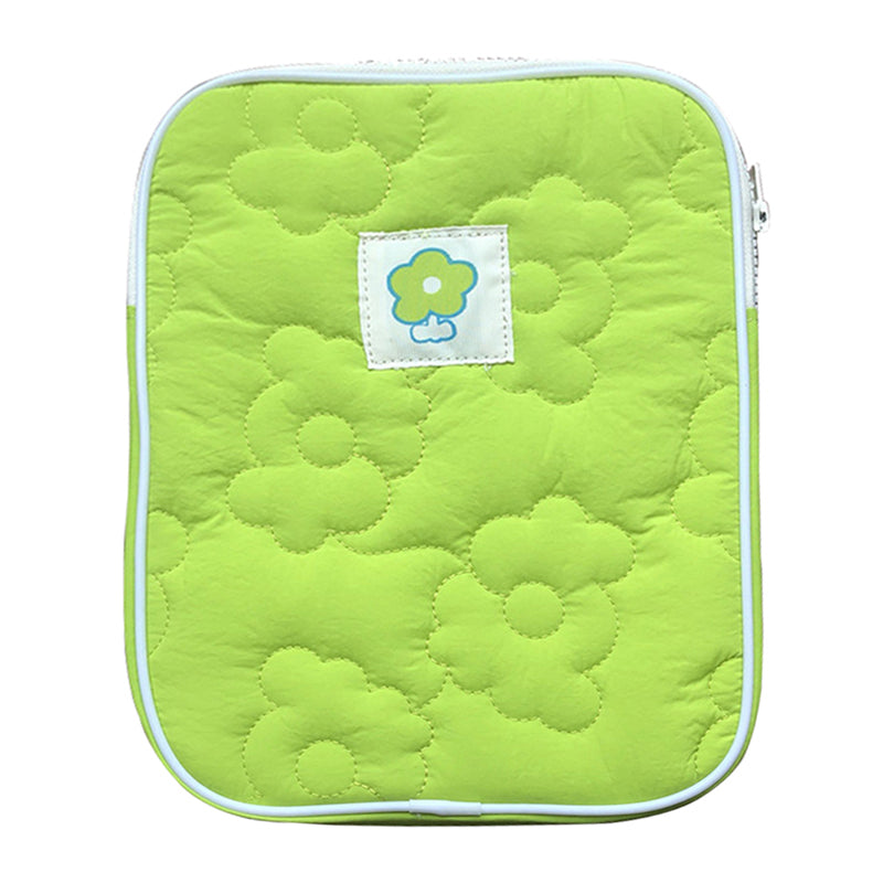 11 inch Tablet Sleeve Pouch Cute Flower Design Soft Anti-splash Tablet Zipper Protective Bag - Light Green
