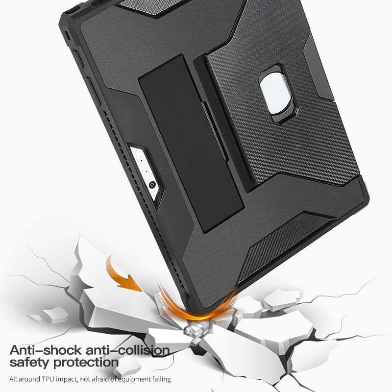 For Microsoft Surface Pro 4 / 5 / 6 / 7 Hard PC TPU Case Portable Carrying Case with Pencil Holder - Grey / White