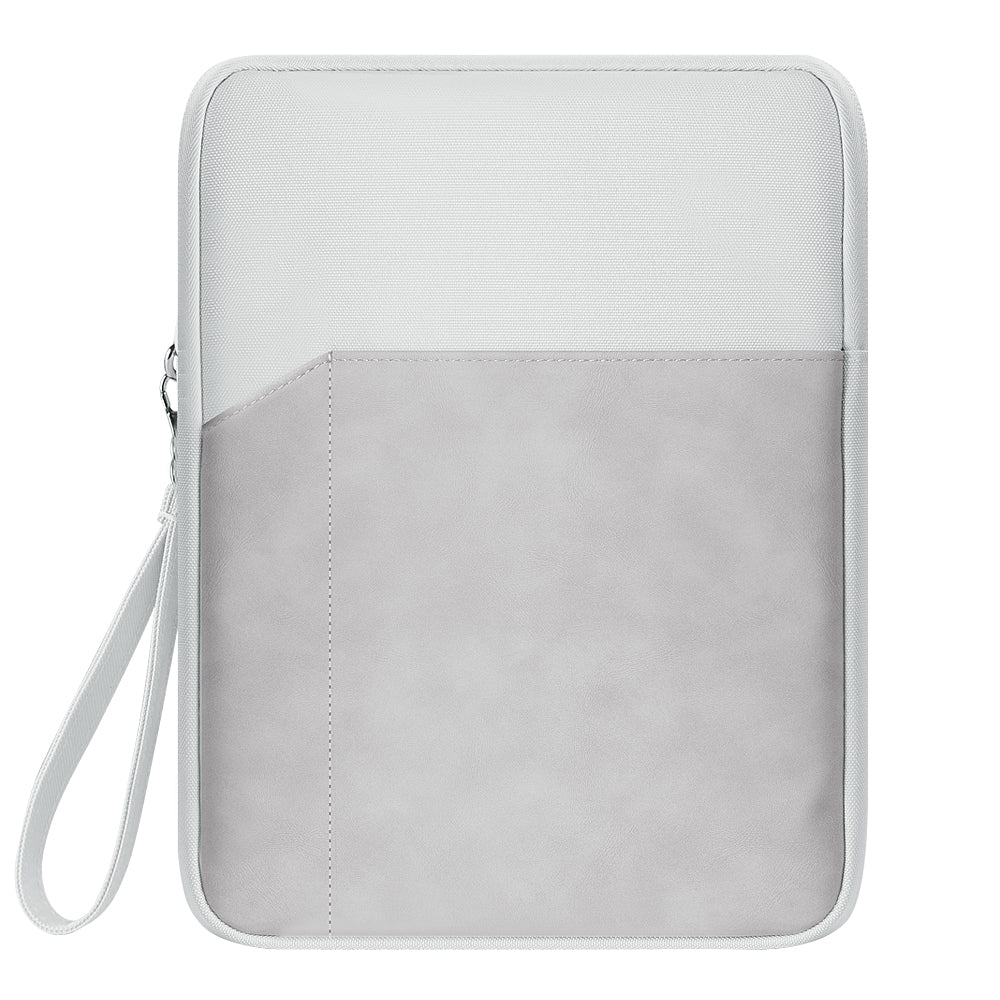 for iPad 7.9-8.4inch Soft Lining Waterproof Protective Bag Portable Tablet Carrying Case with Lanyard - Light Grey