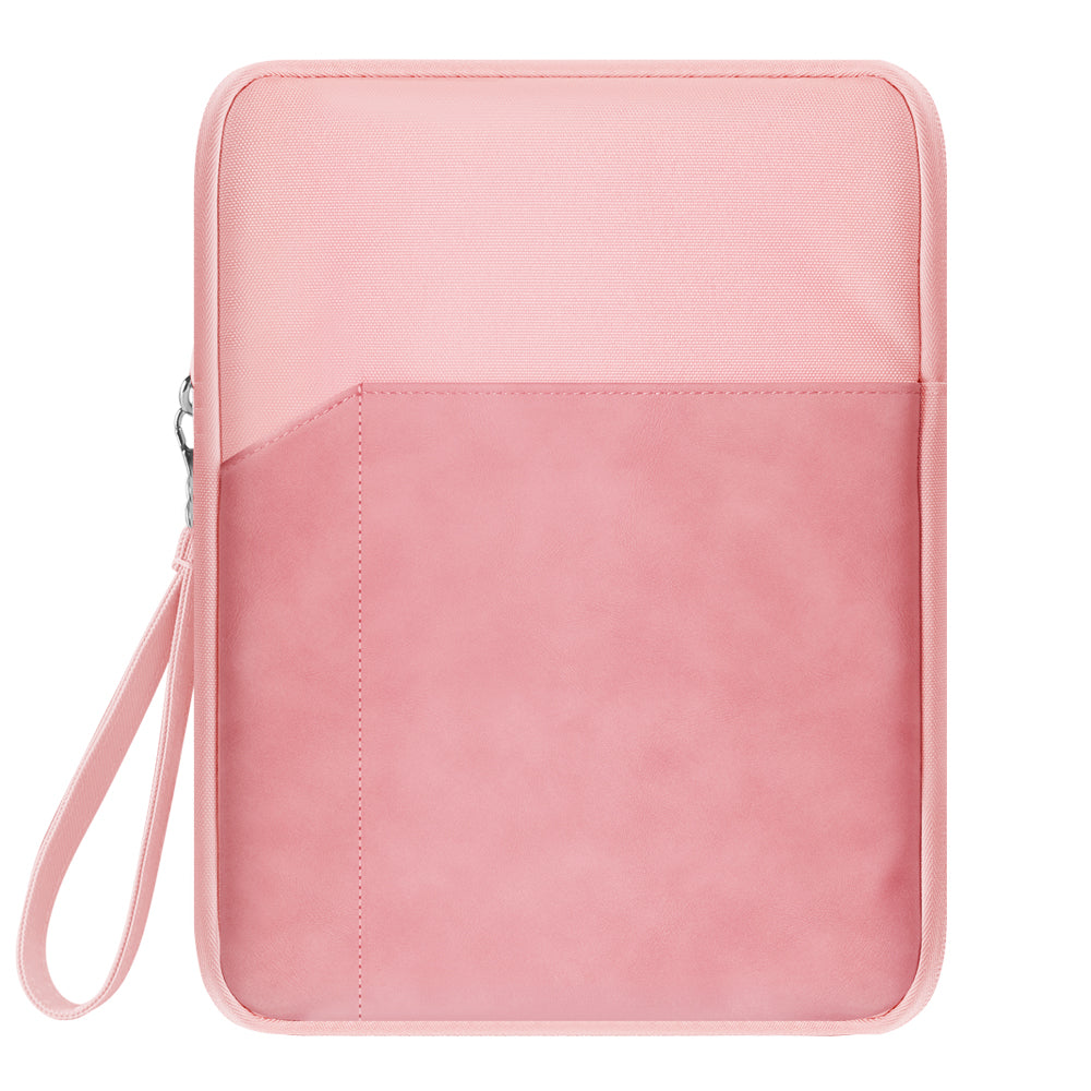 for iPad 7.9-8.4inch Soft Lining Waterproof Protective Bag Portable Tablet Carrying Case with Lanyard - Pink