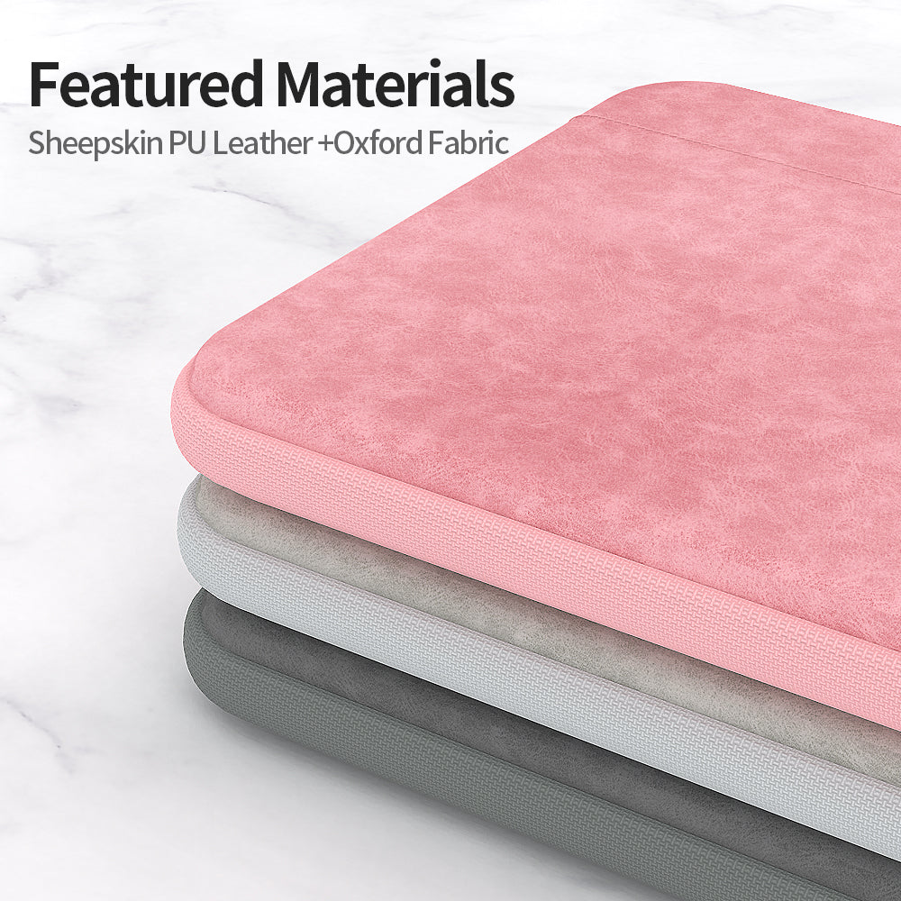 for iPad 7.9-8.4inch Soft Lining Waterproof Protective Bag Portable Tablet Carrying Case with Lanyard - Pink