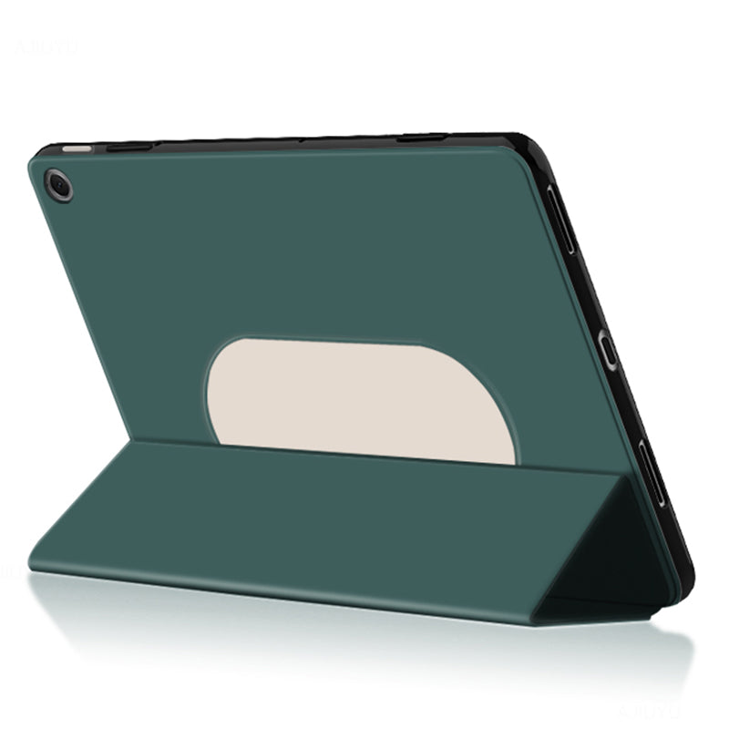 PU Leather + TPU Tablet Case for Google Pixel Tablet , Trifold Stand Protective Tablet Cover - Cyan