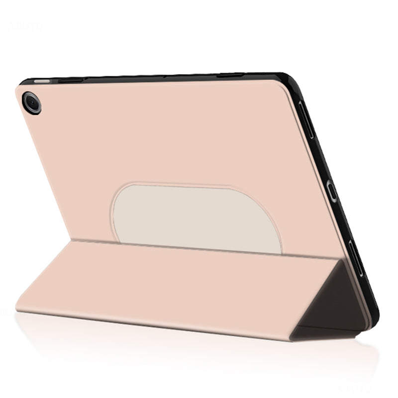 PU Leather + TPU Tablet Case for Google Pixel Tablet , Trifold Stand Protective Tablet Cover - Pink